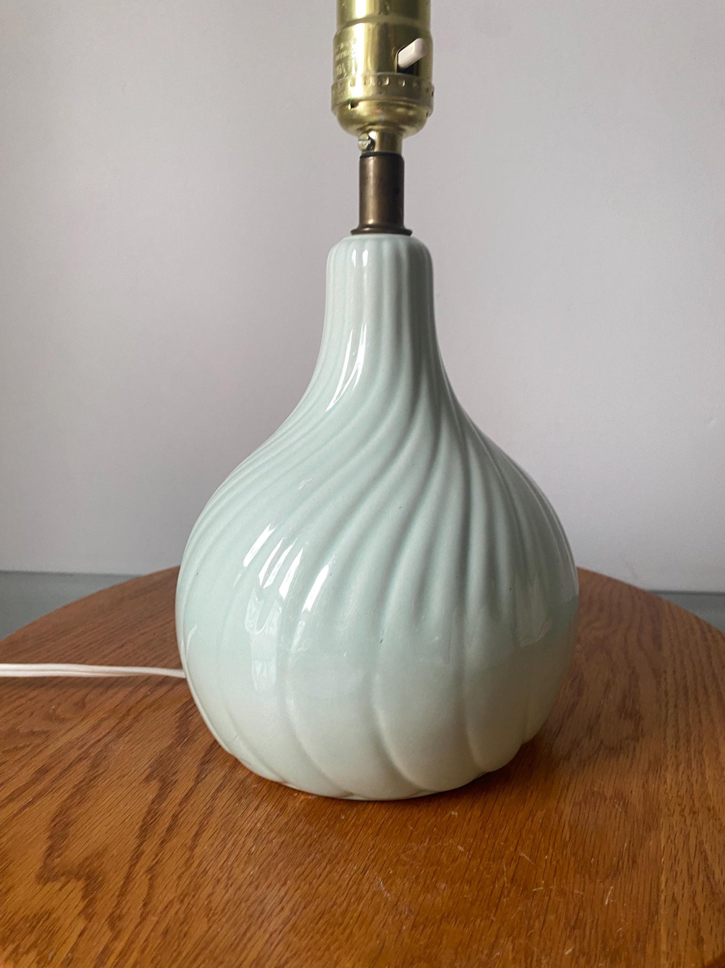 Vintage Light Jade Ceramic Dumpling Lamp No Shade