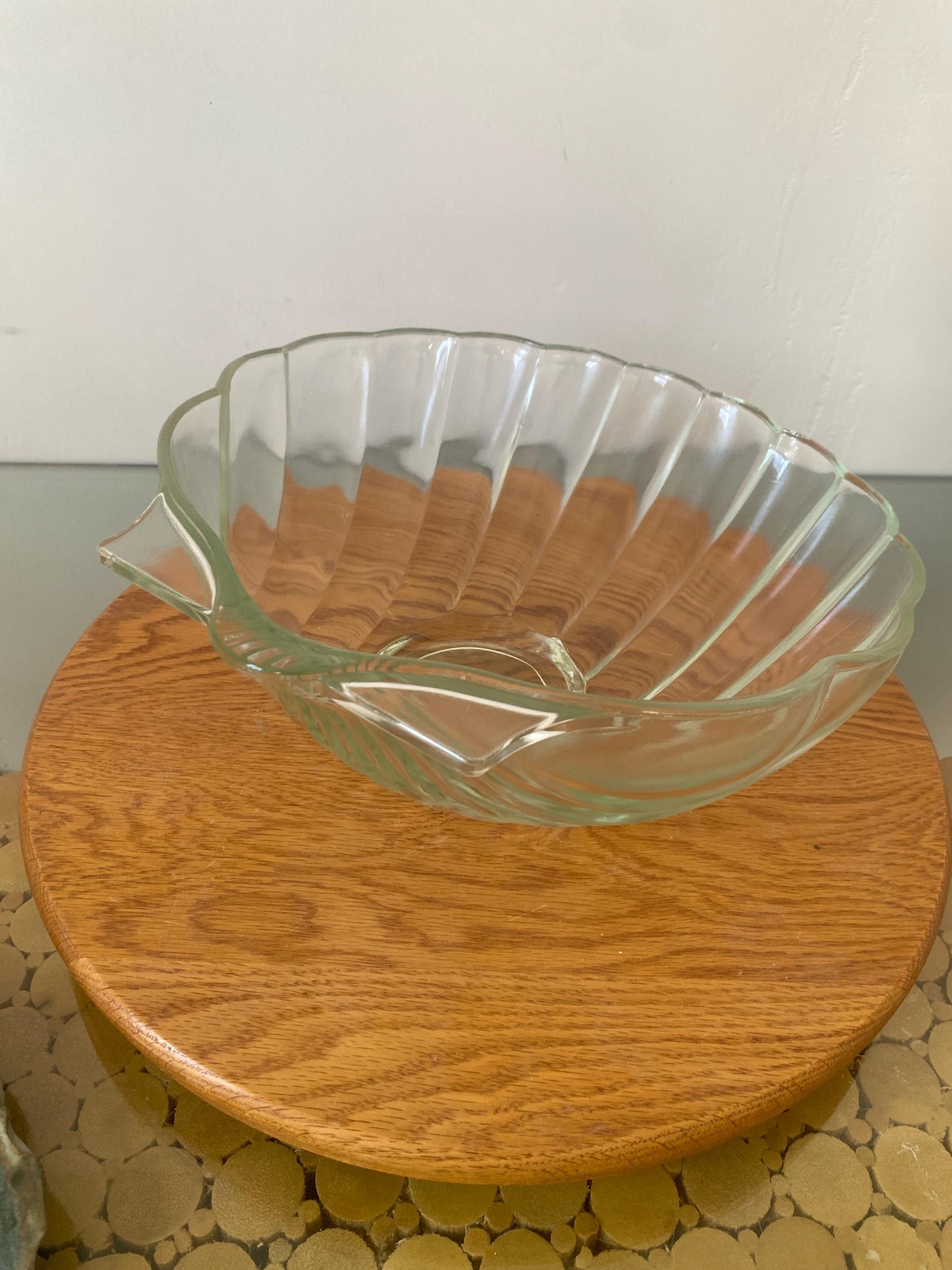 Vintage Clear Glass Shell Bowl
