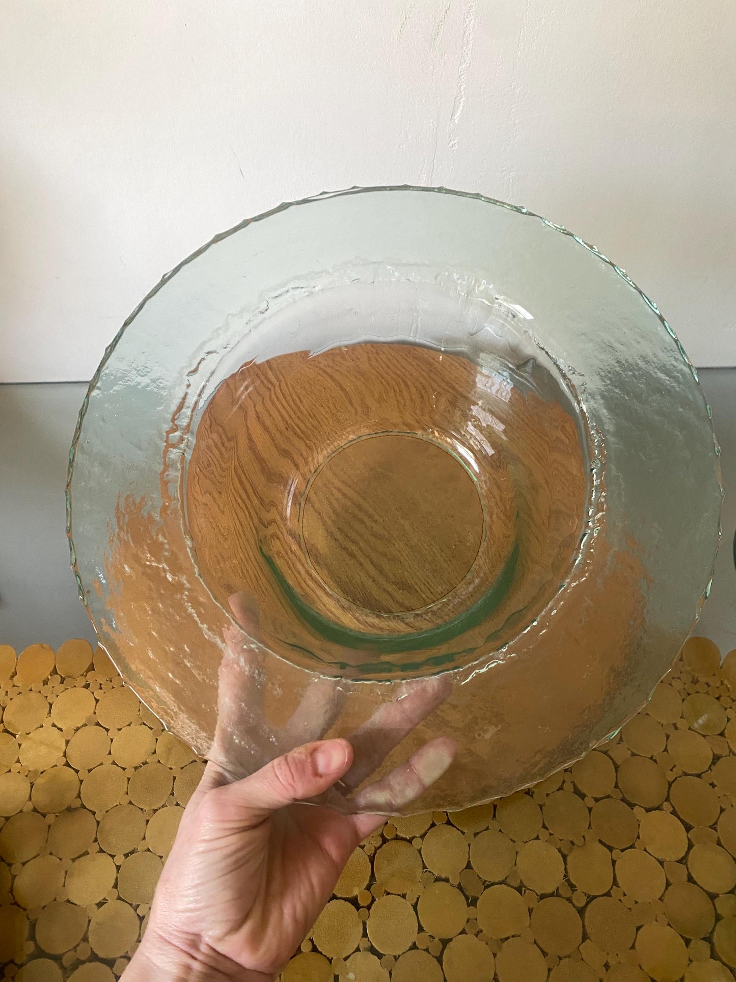Handmade Sea Glass Green Salad Bowl