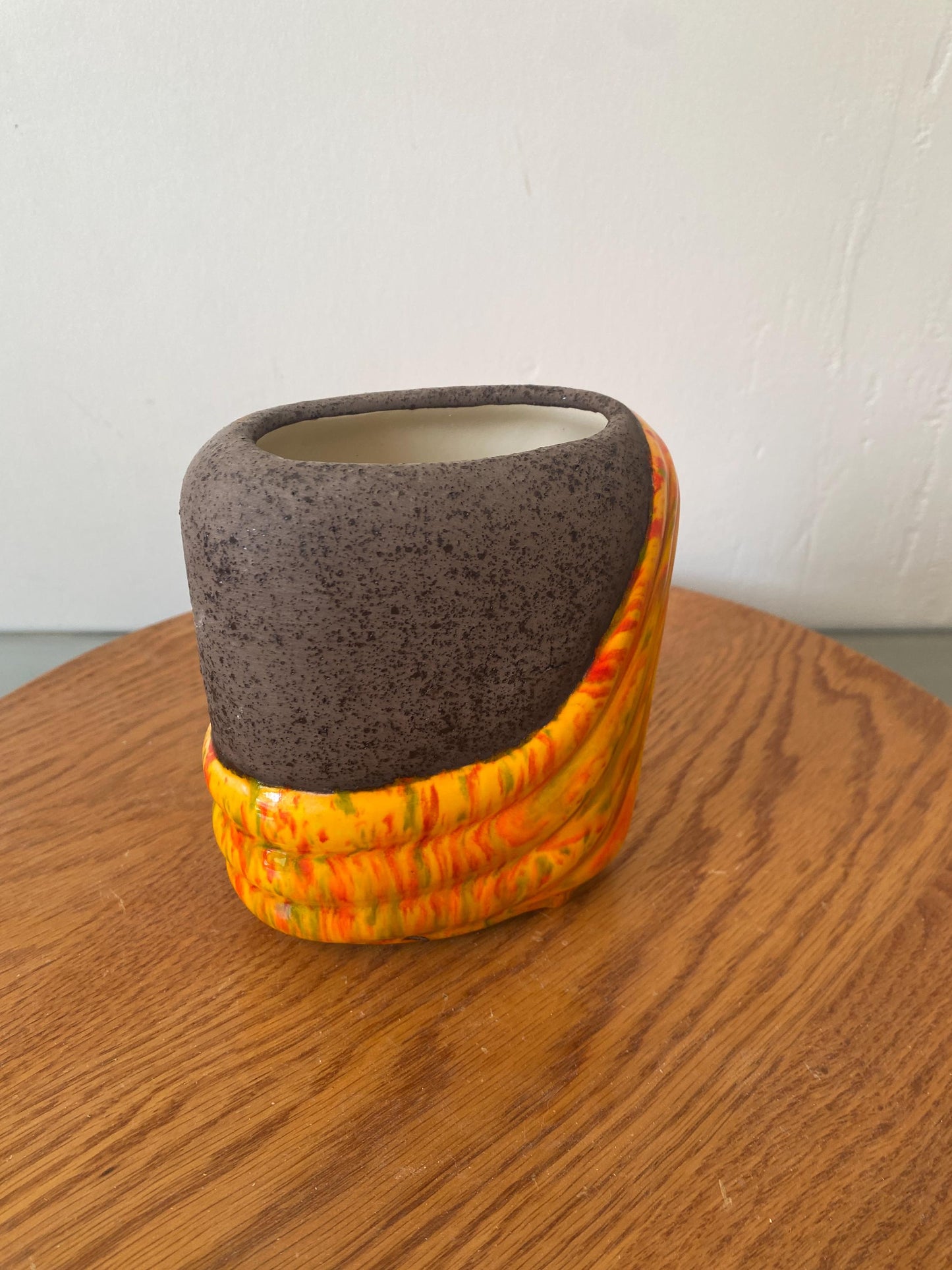 MCM Small and Vibrant Glazed Ceramic Vase