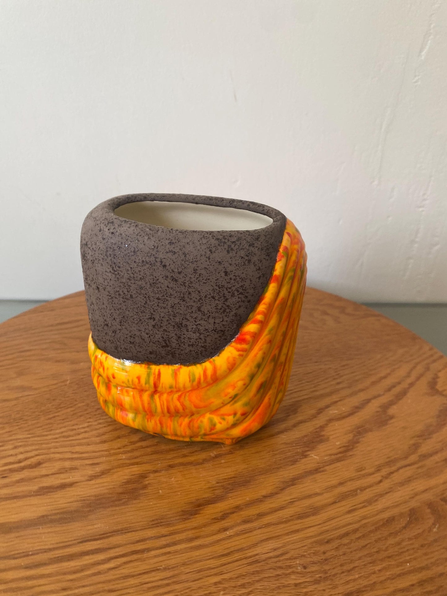 MCM Small and Vibrant Glazed Ceramic Vase