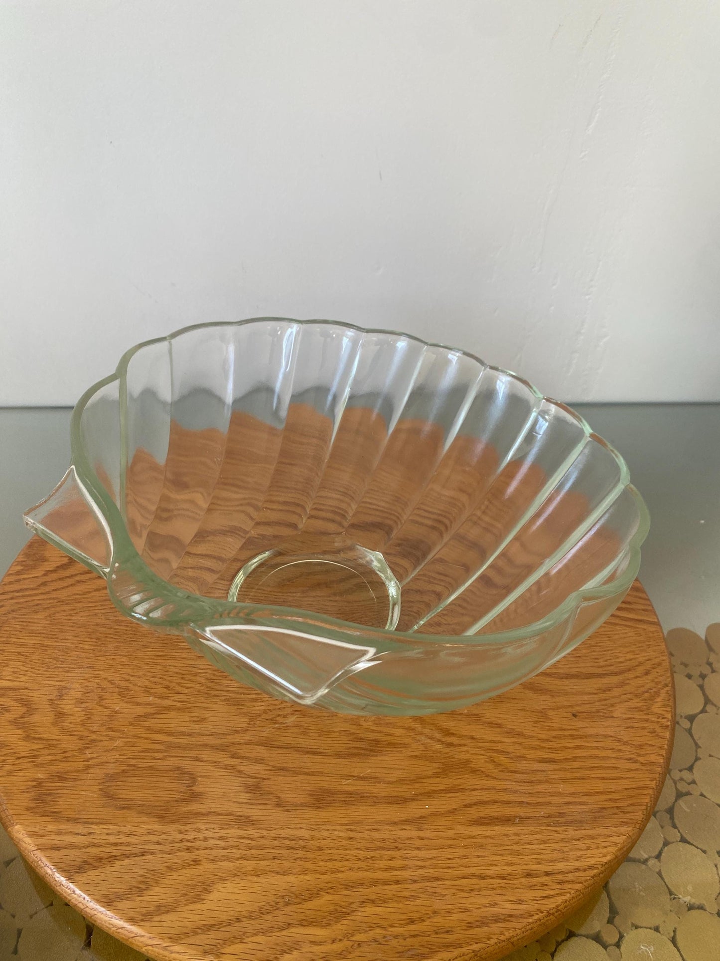 Vintage Clear Glass Shell Bowl