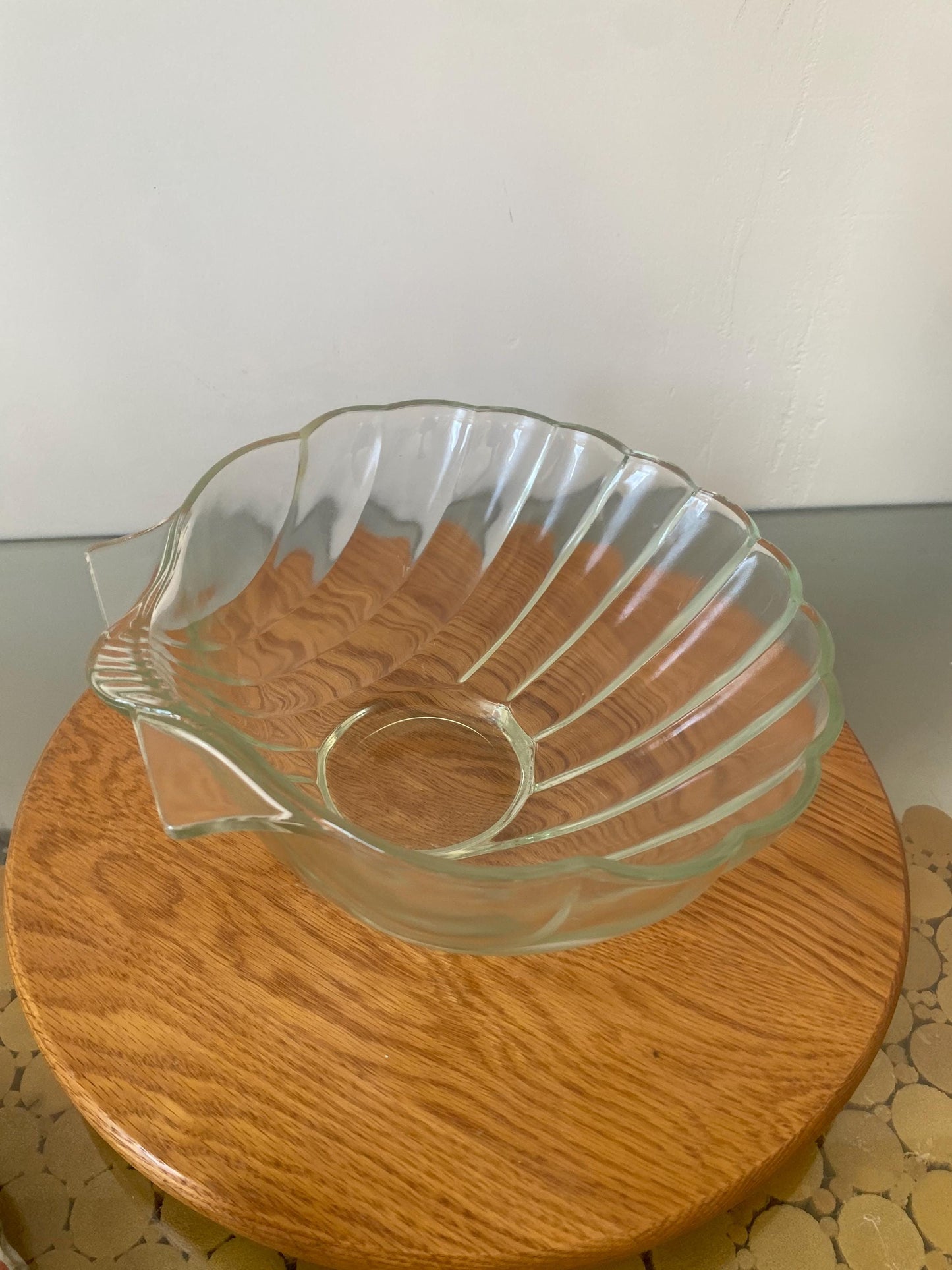 Vintage Clear Glass Shell Bowl