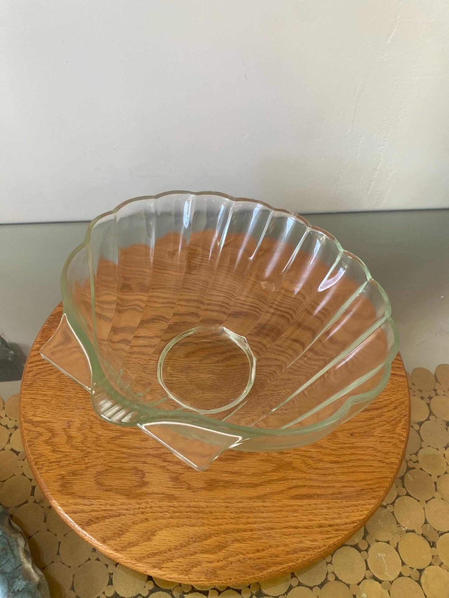 Vintage Clear Glass Shell Bowl