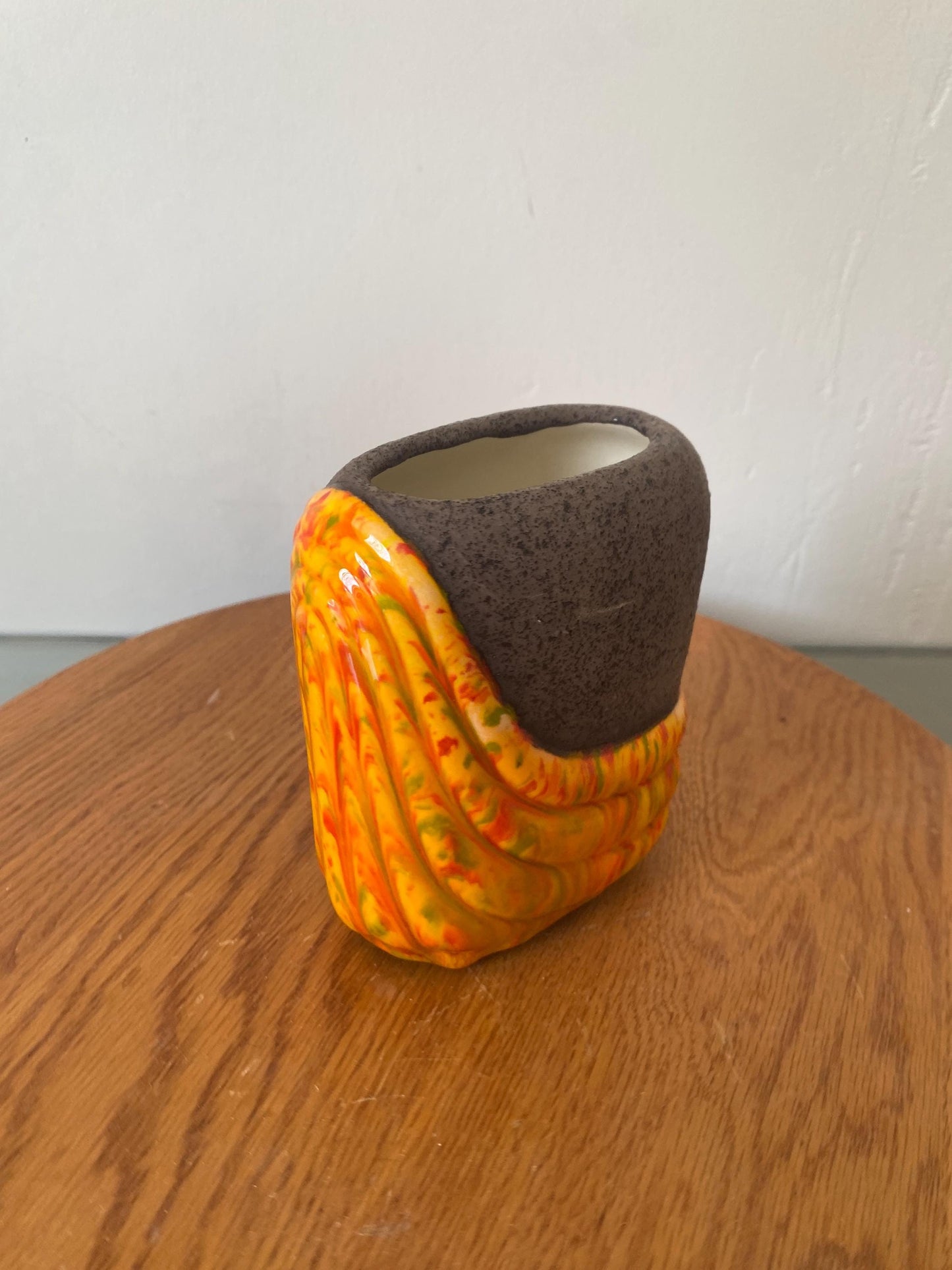 MCM Small and Vibrant Glazed Ceramic Vase