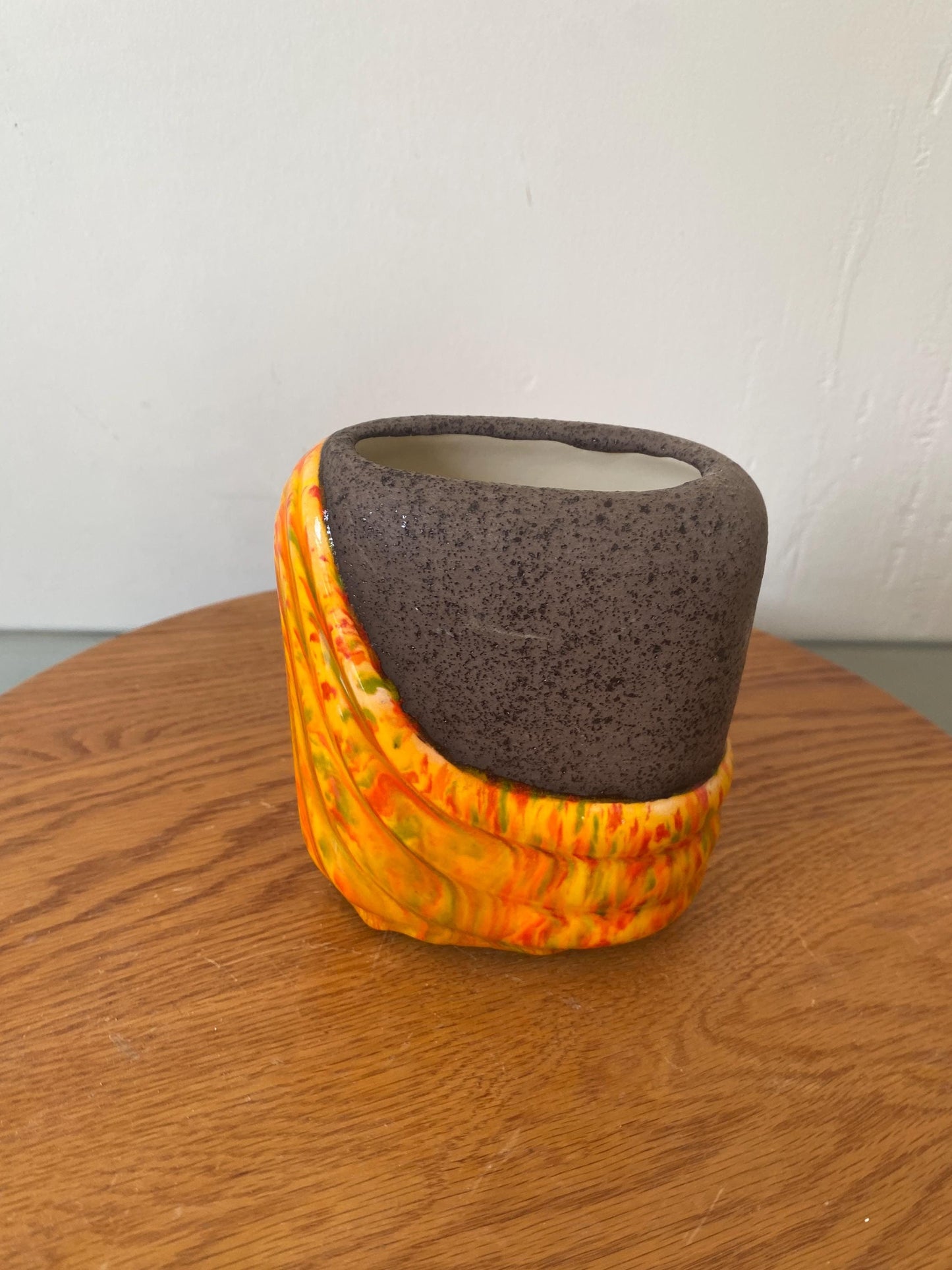 MCM Small and Vibrant Glazed Ceramic Vase