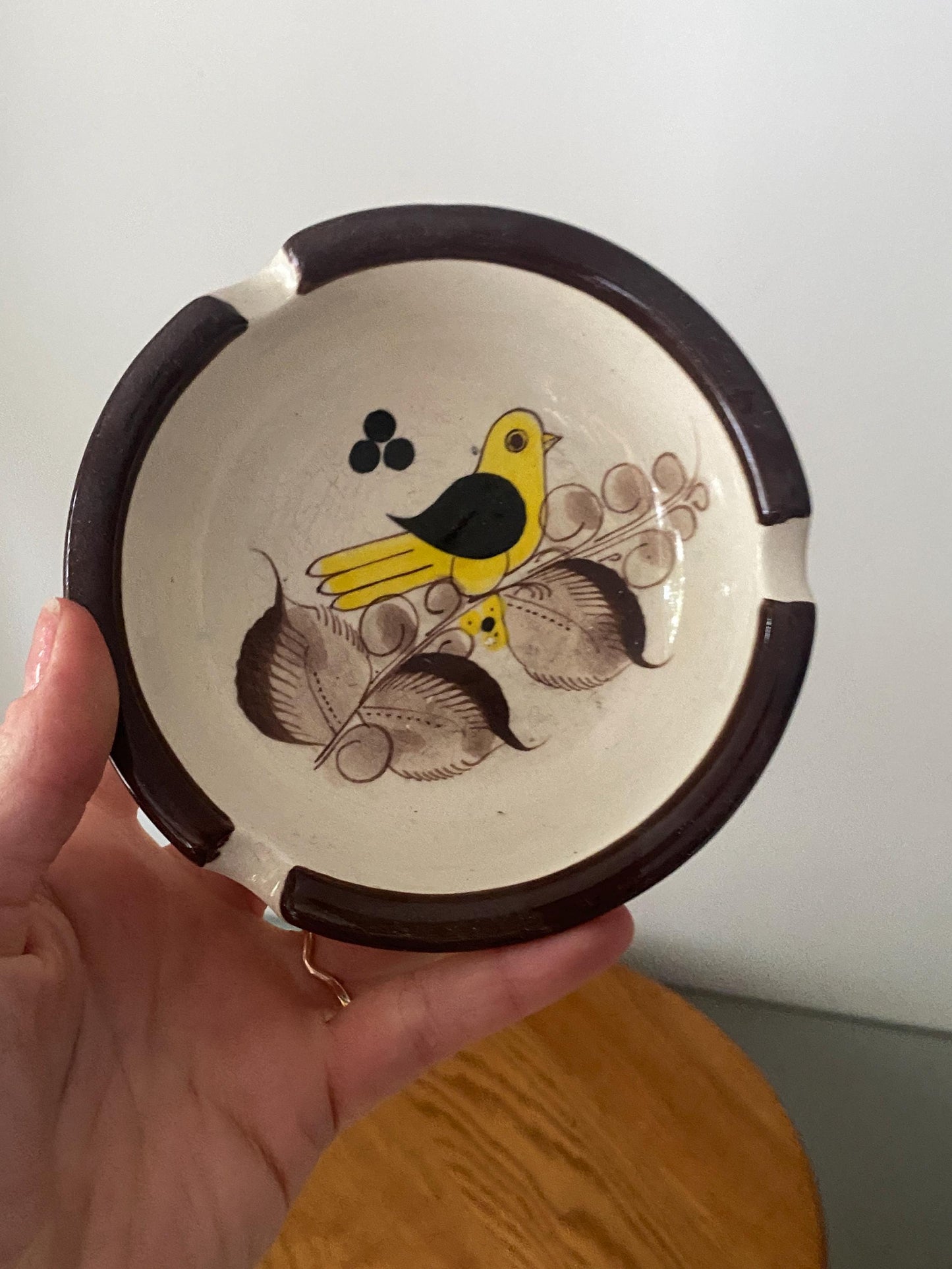 Vintage Ceramic Yellow Bird Ashtray