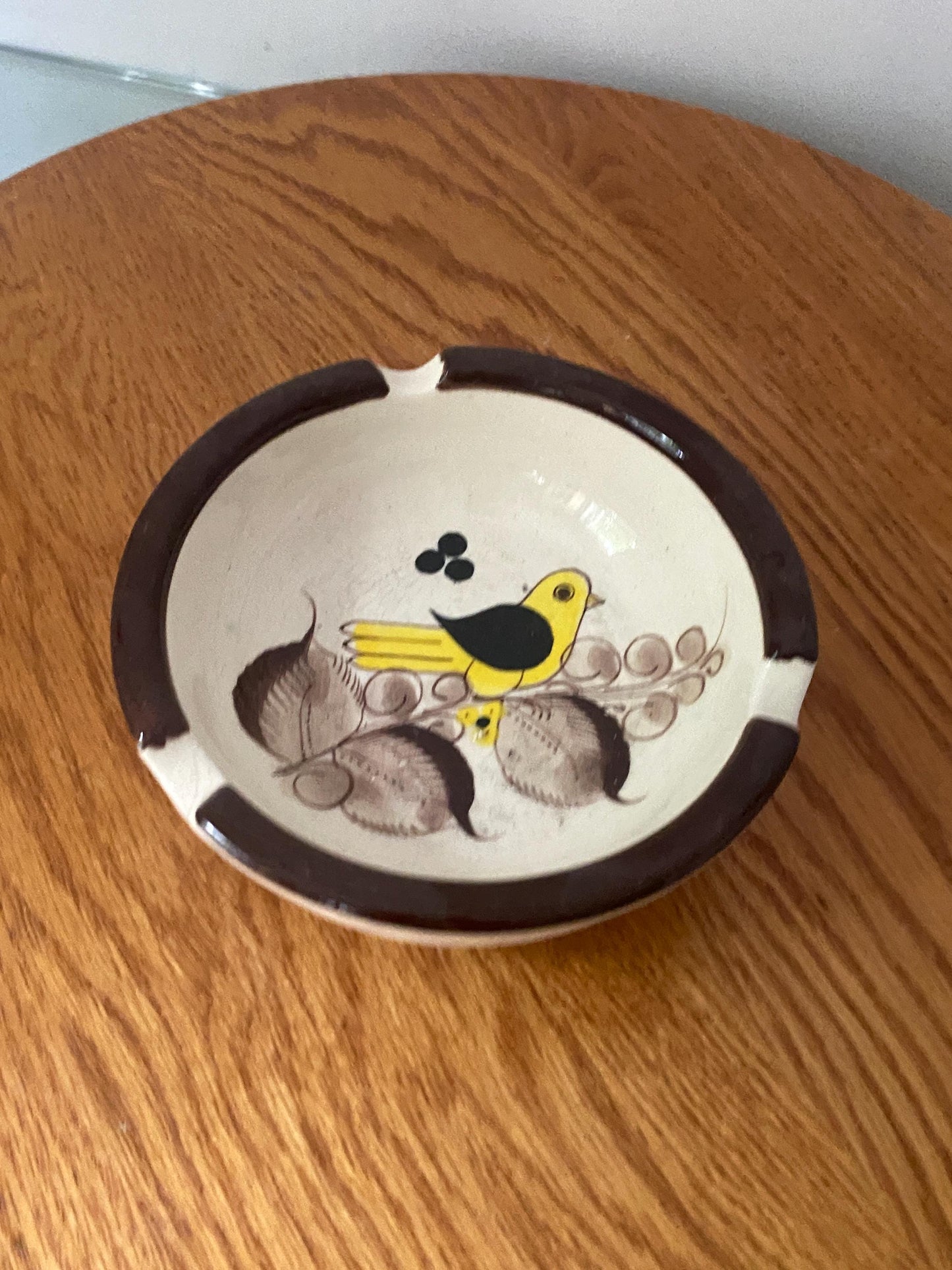 Vintage Ceramic Yellow Bird Ashtray