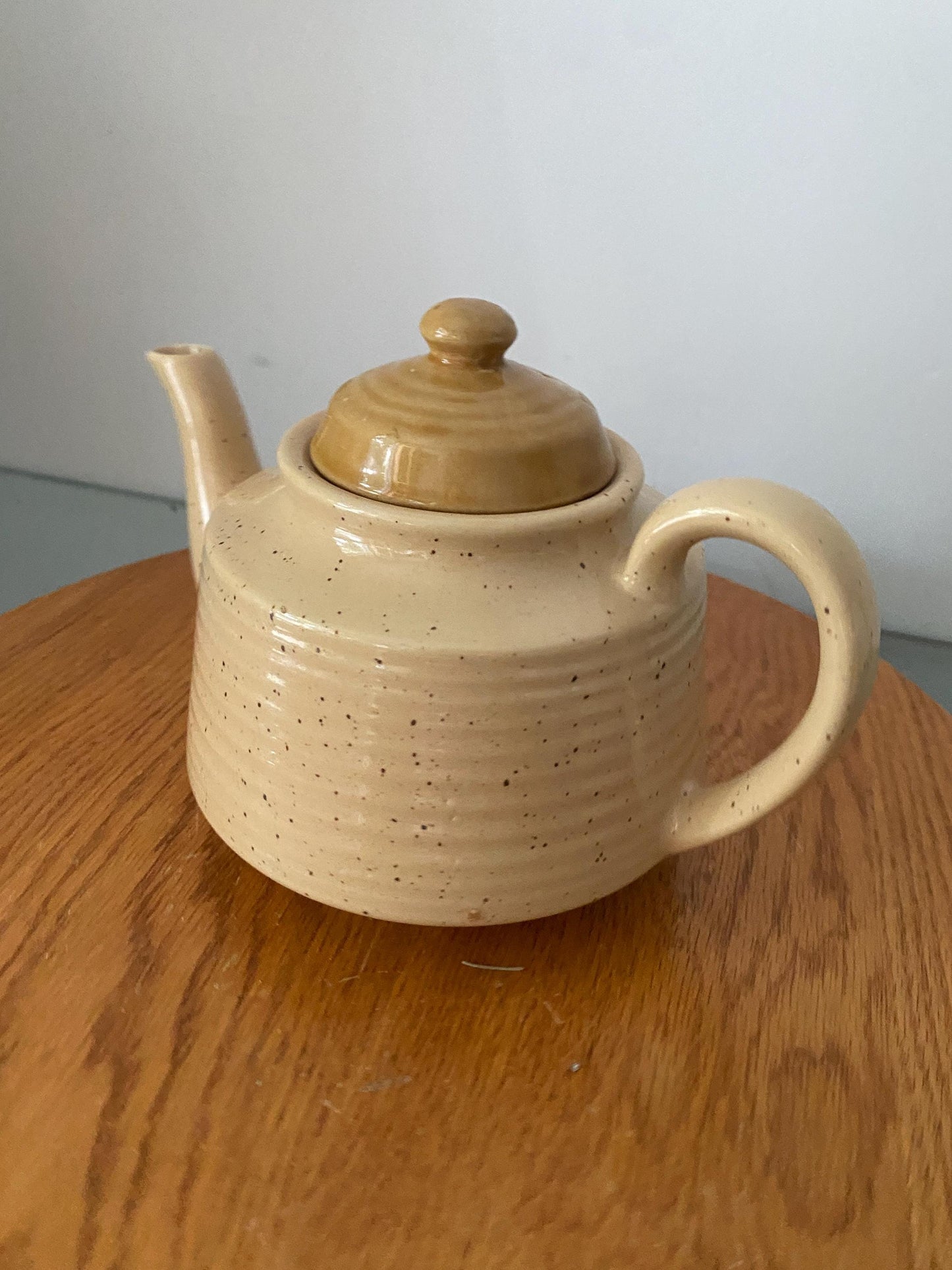 Vintage Speckled Oatmeal North Land Ceramic Teapot
