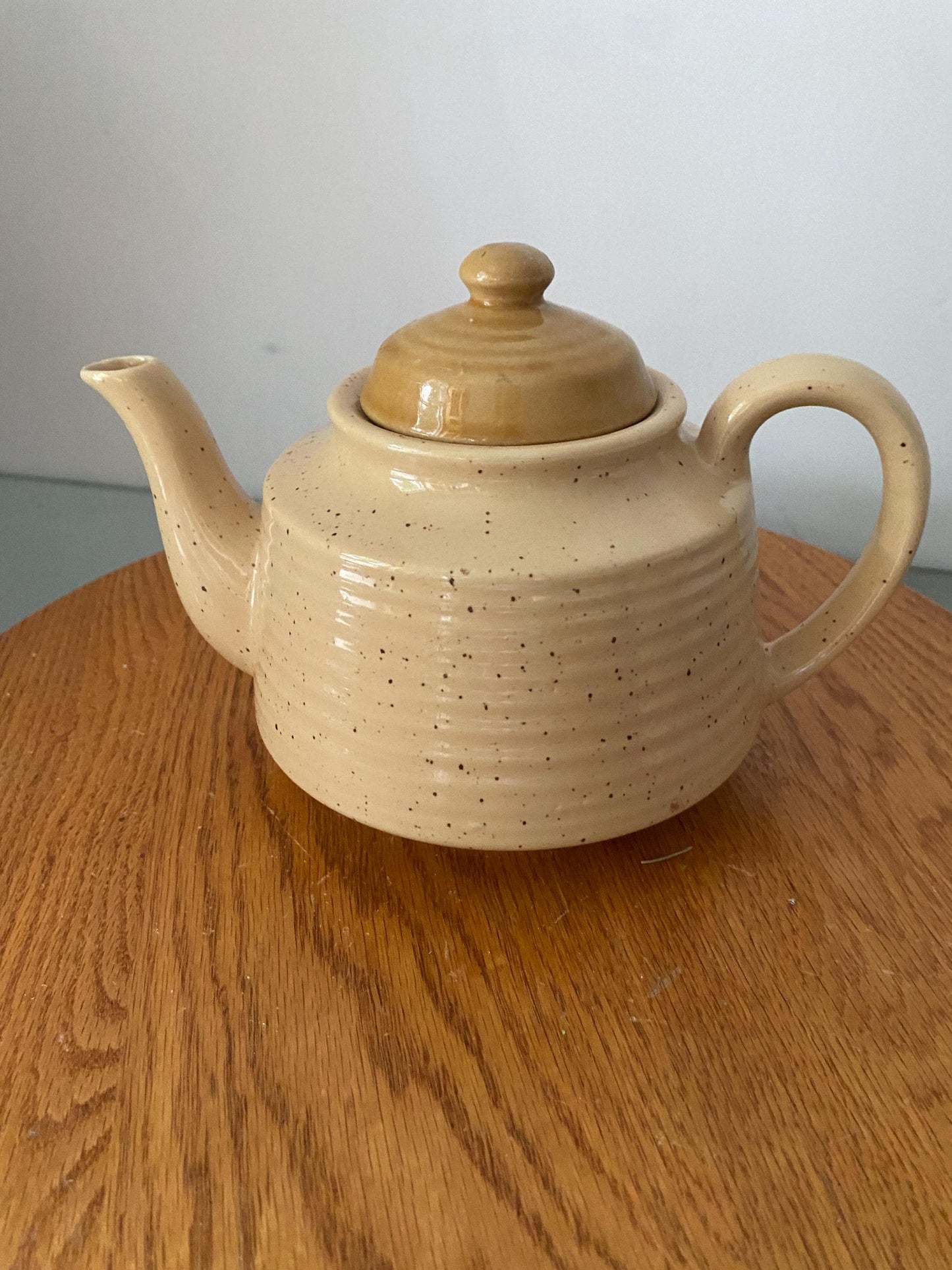 Vintage Speckled Oatmeal North Land Ceramic Teapot
