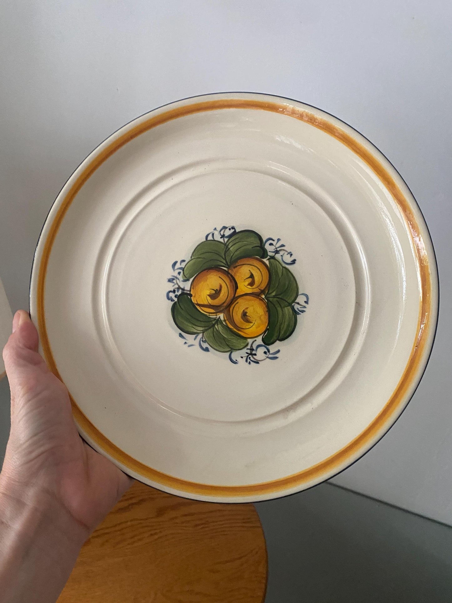 Vintage Hand Painted Ceramic Lidded Fromaggio Plate