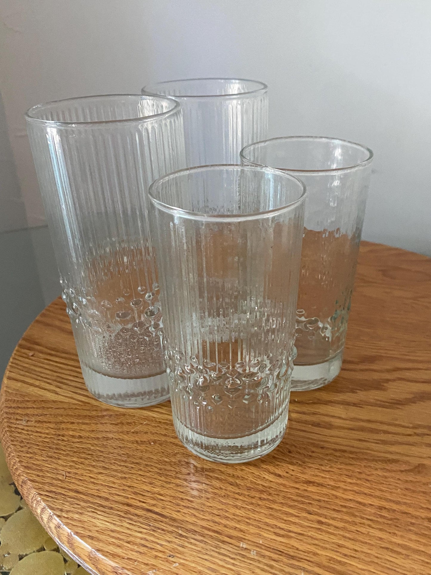 Set of 4 Tall and Short MCM Alaska Durobor Crystal Iittala of Finland Glasses