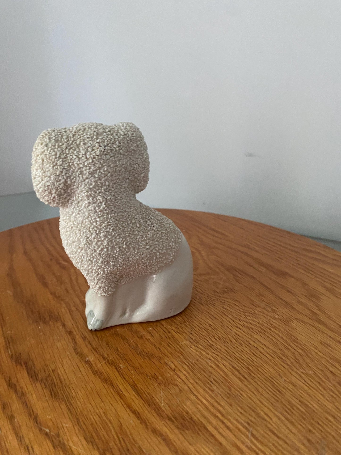 Antique Mini White Pottery Confetti Poodle