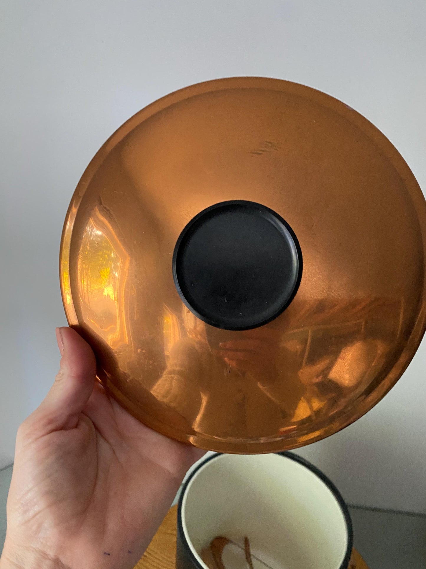 MCM Black  Vinyl Ice Bucket with Copper with Copper Tongs