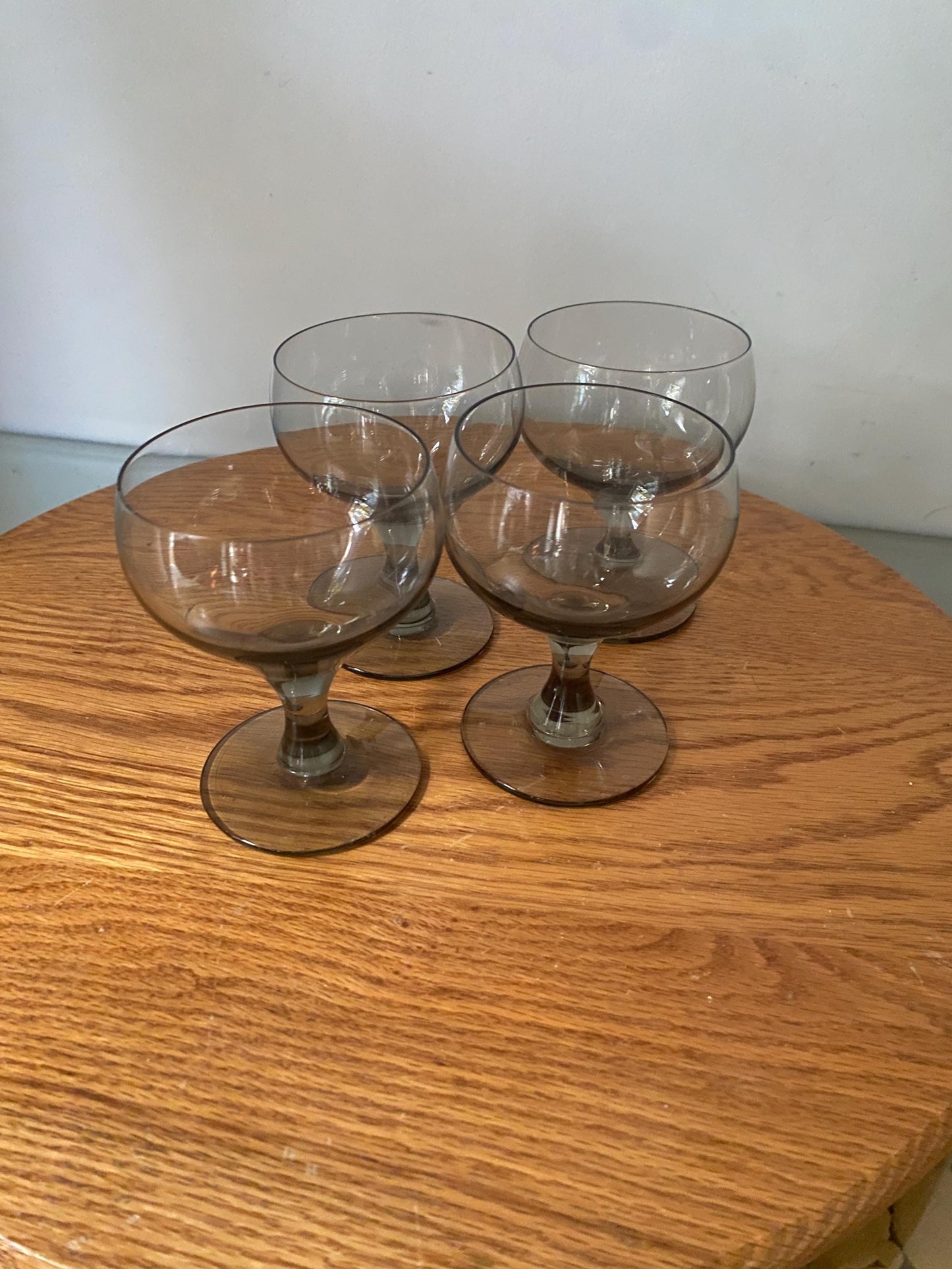 Set of 4 MCM Short Smokey Gray Liqueurs Glasses