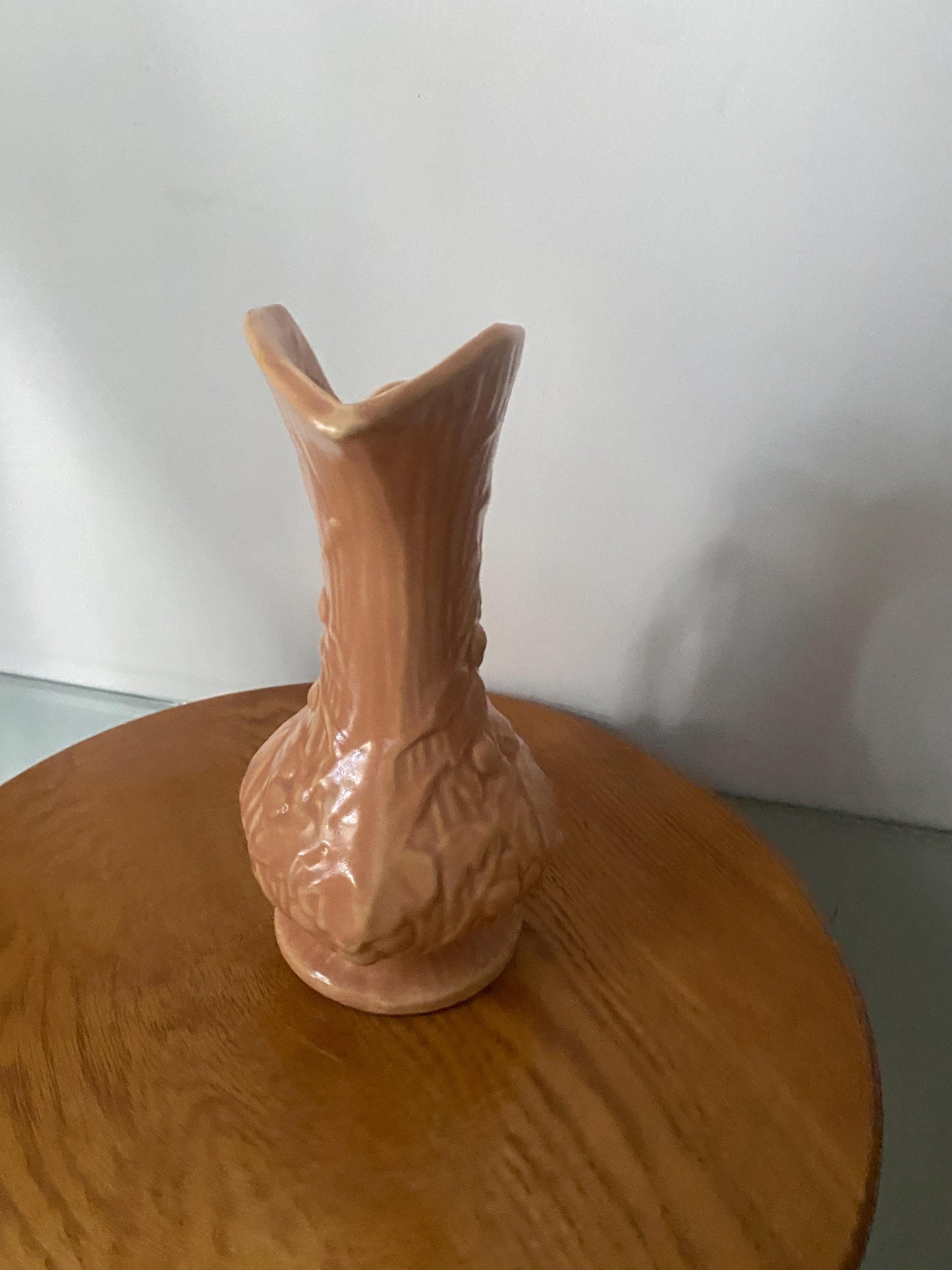 Vintage McCoy Blush Pink Ceramic Pitcher with Handle Made in USA
