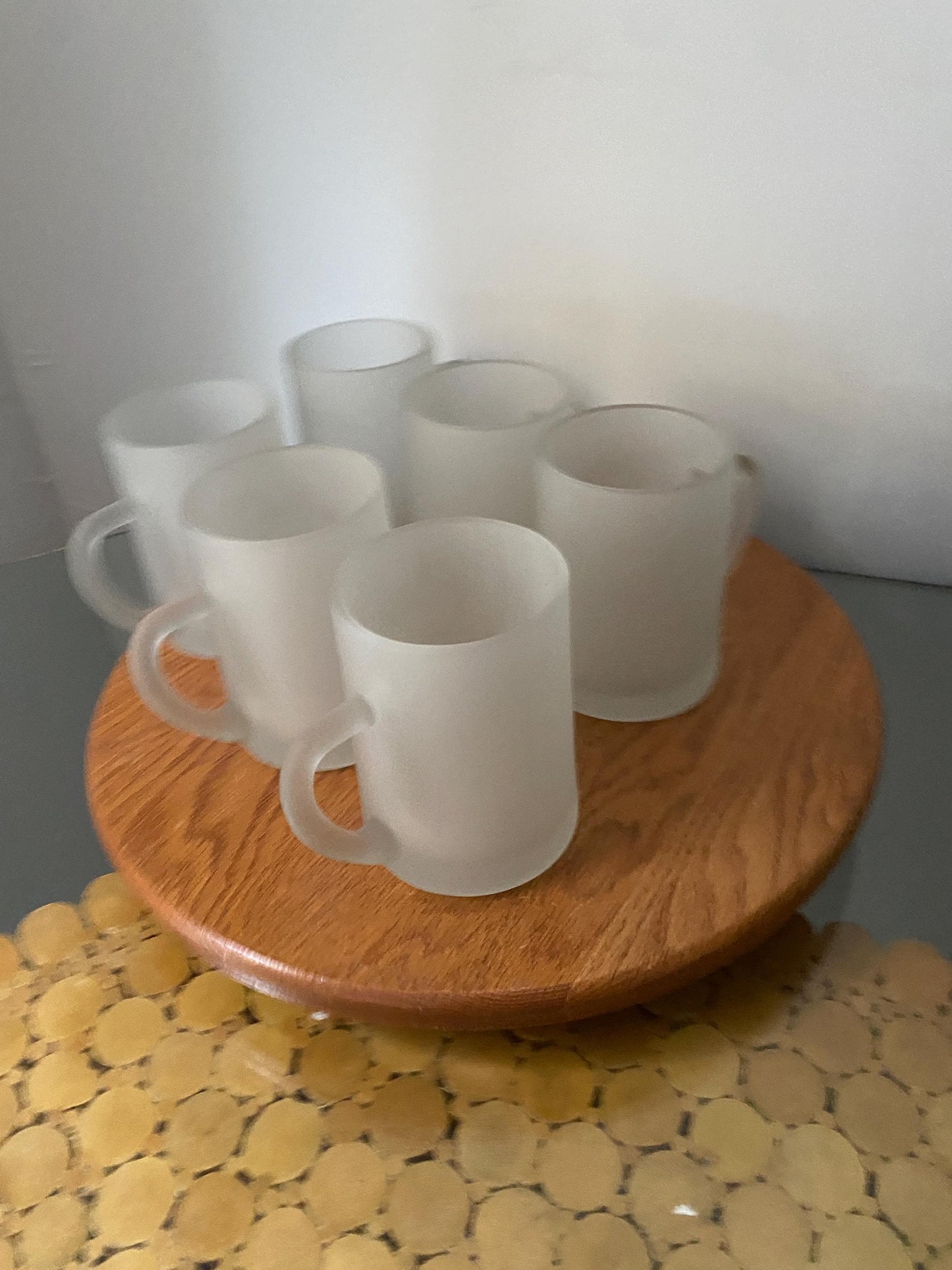 Set of 6 Retro Frosted Glass Beer Mugs