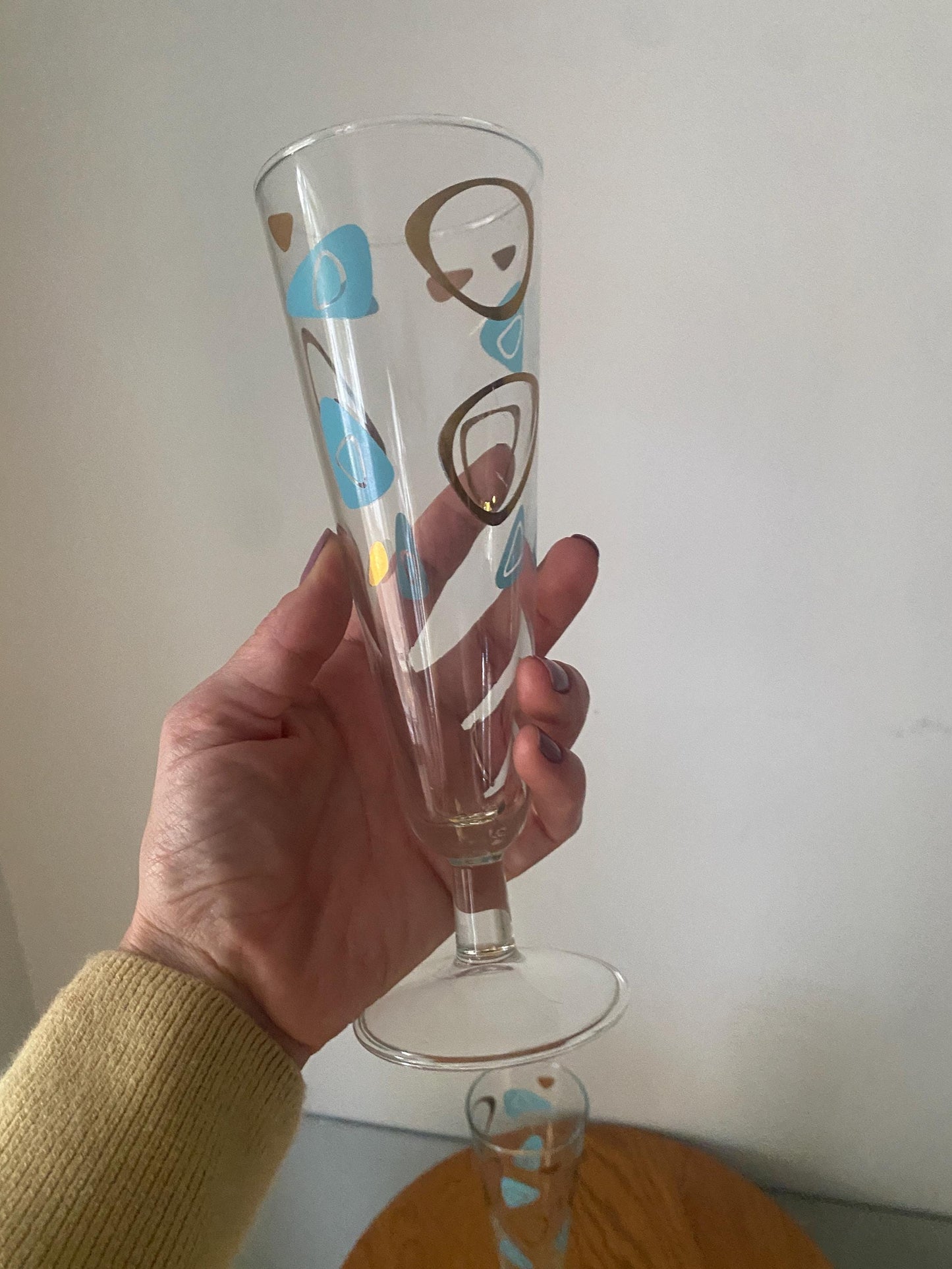 Pair of MCM Federal Atomic Amoeba Boomerang Pilsner Glasses