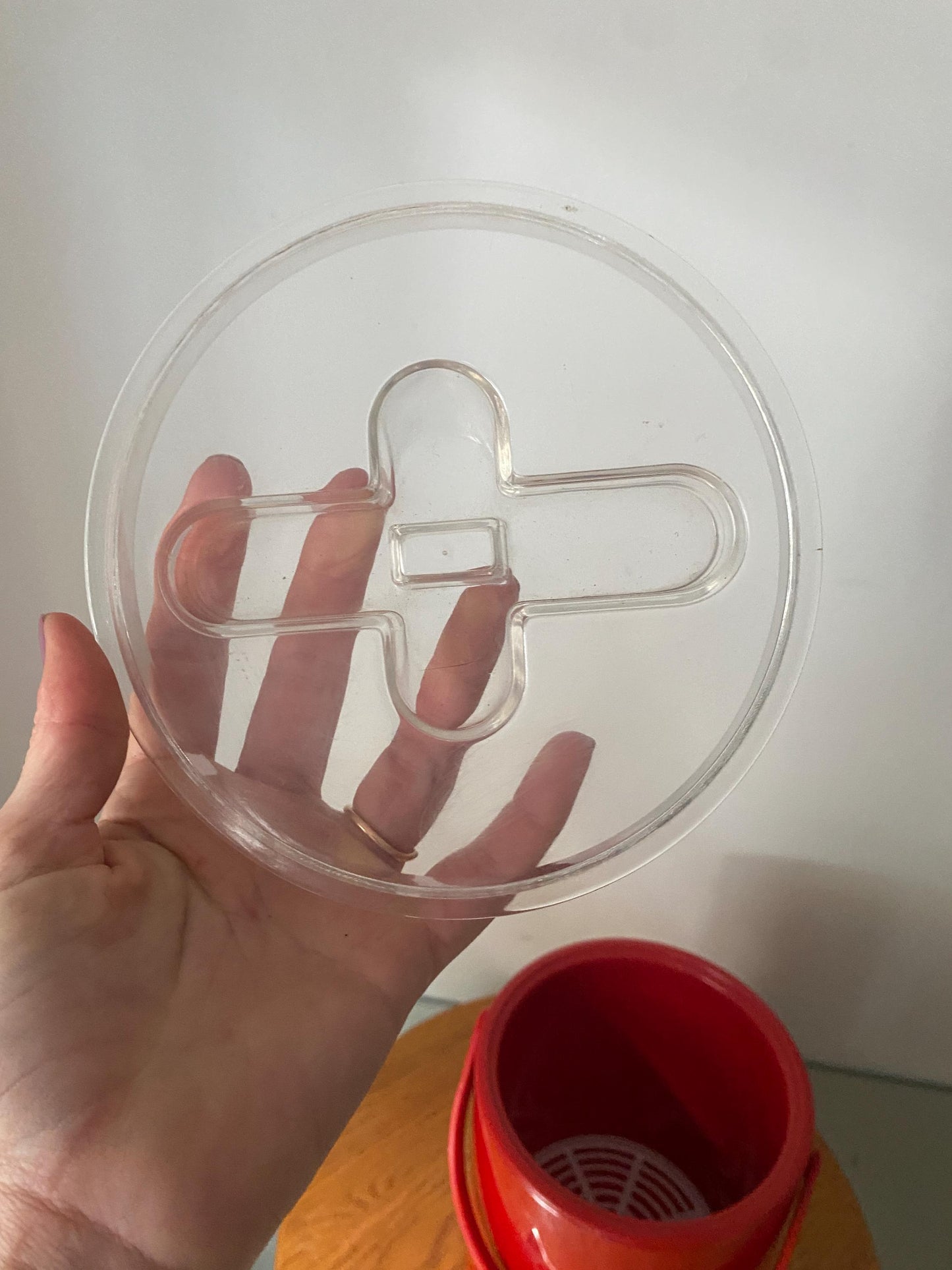 Retro Red Plastic Ice Bucket Made in Taiwan
