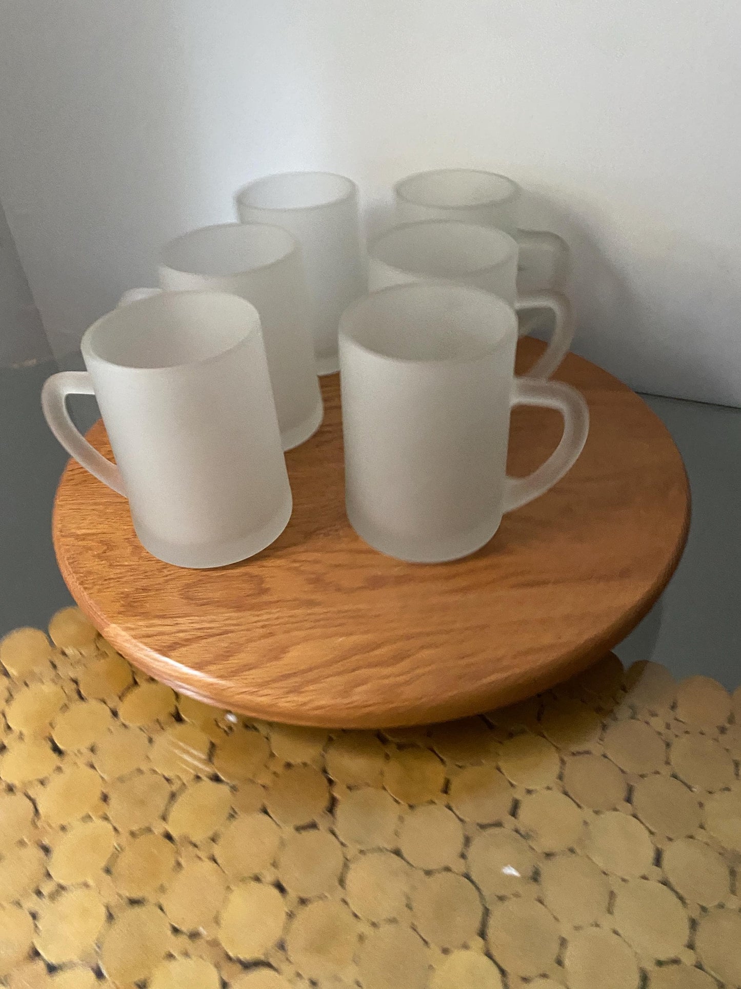 Set of 6 Retro Frosted Glass Beer Mugs