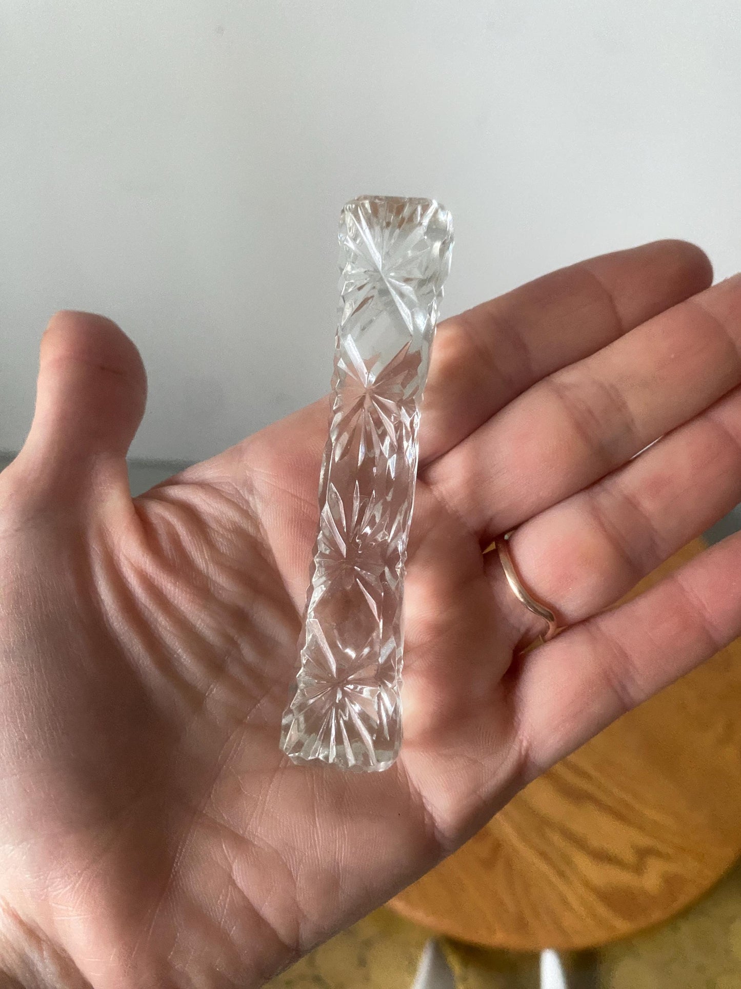 Set of 6 Vintage Cut Glass Knife Rests