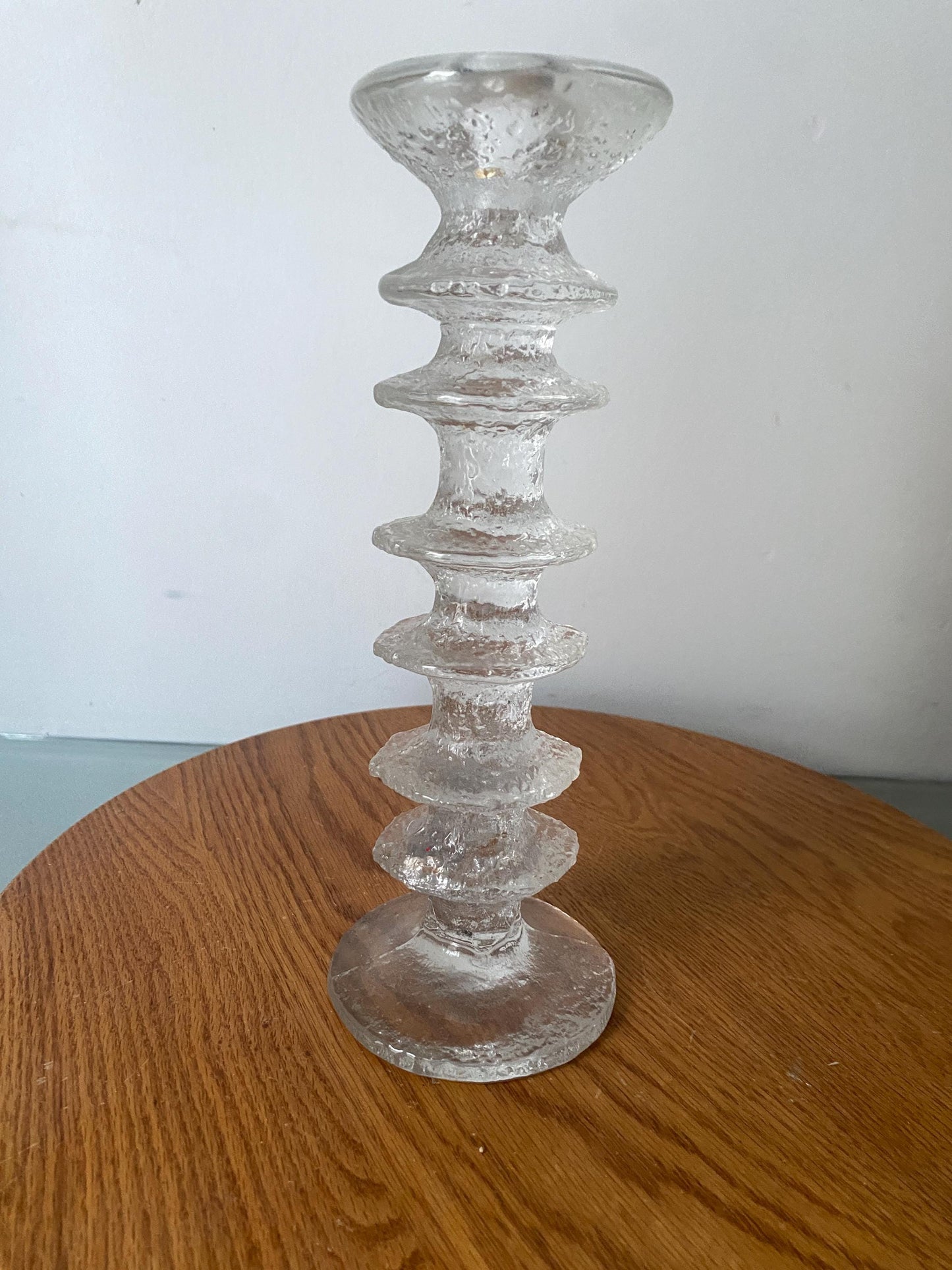 MCM Scandinavian Iittala Festivo 6 Ring Crystal Candle Designed by Timo Sarpaneva Finland
