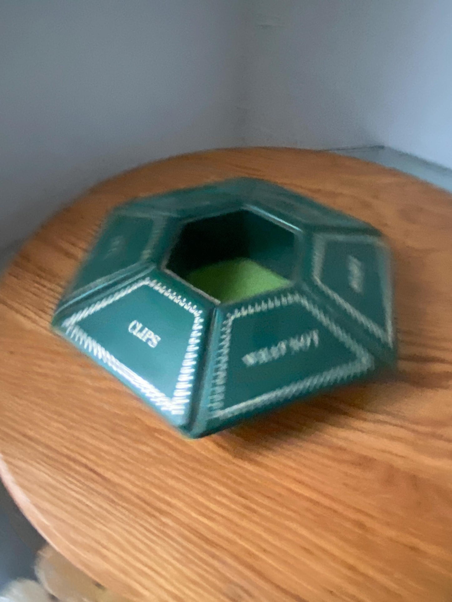 Vintage Green Plastic Desk Organizer