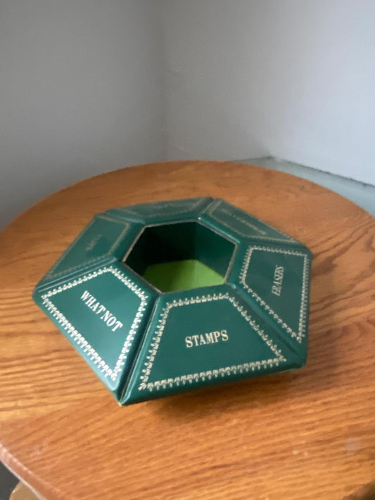 Vintage Green Plastic Desk Organizer