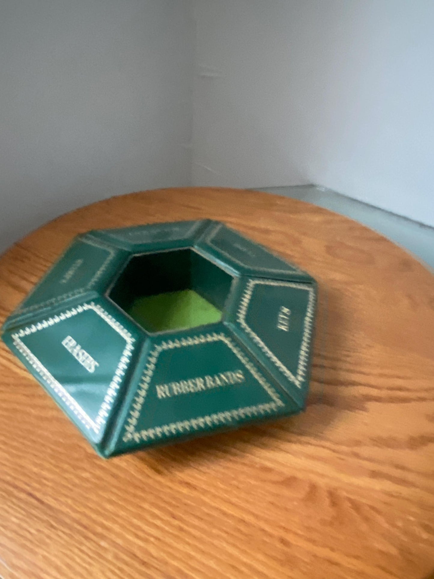 Vintage Green Plastic Desk Organizer