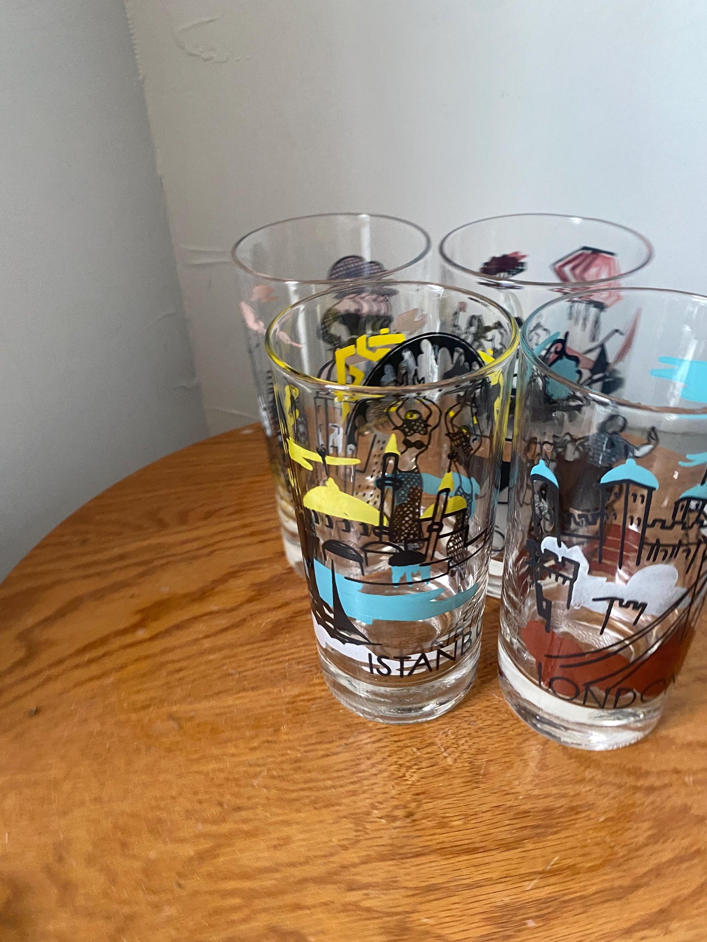 MCM Set of 4 Glass Tumblers with Capital Cities