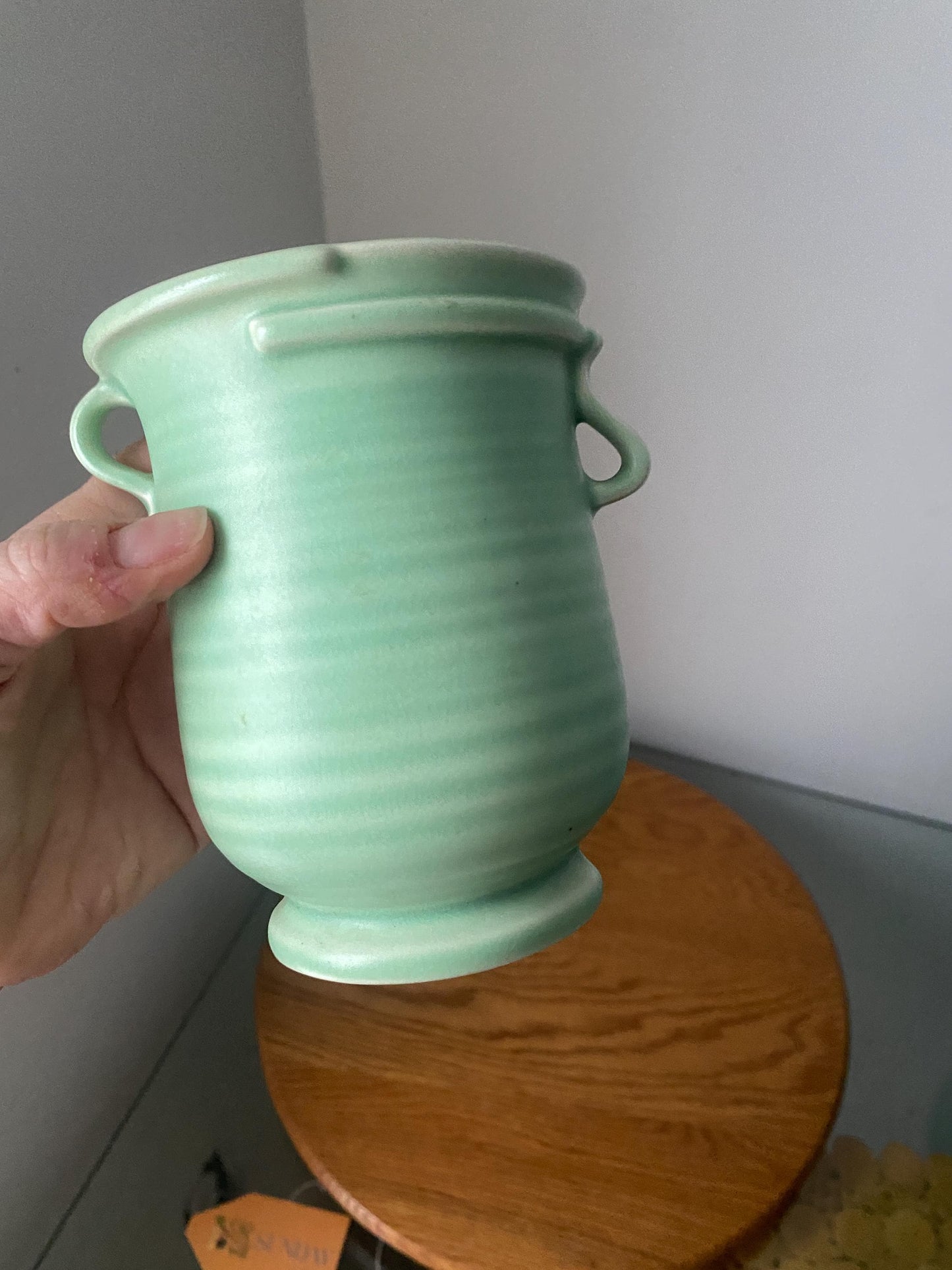 Vintage Apple Green Ceramic Wall Planter