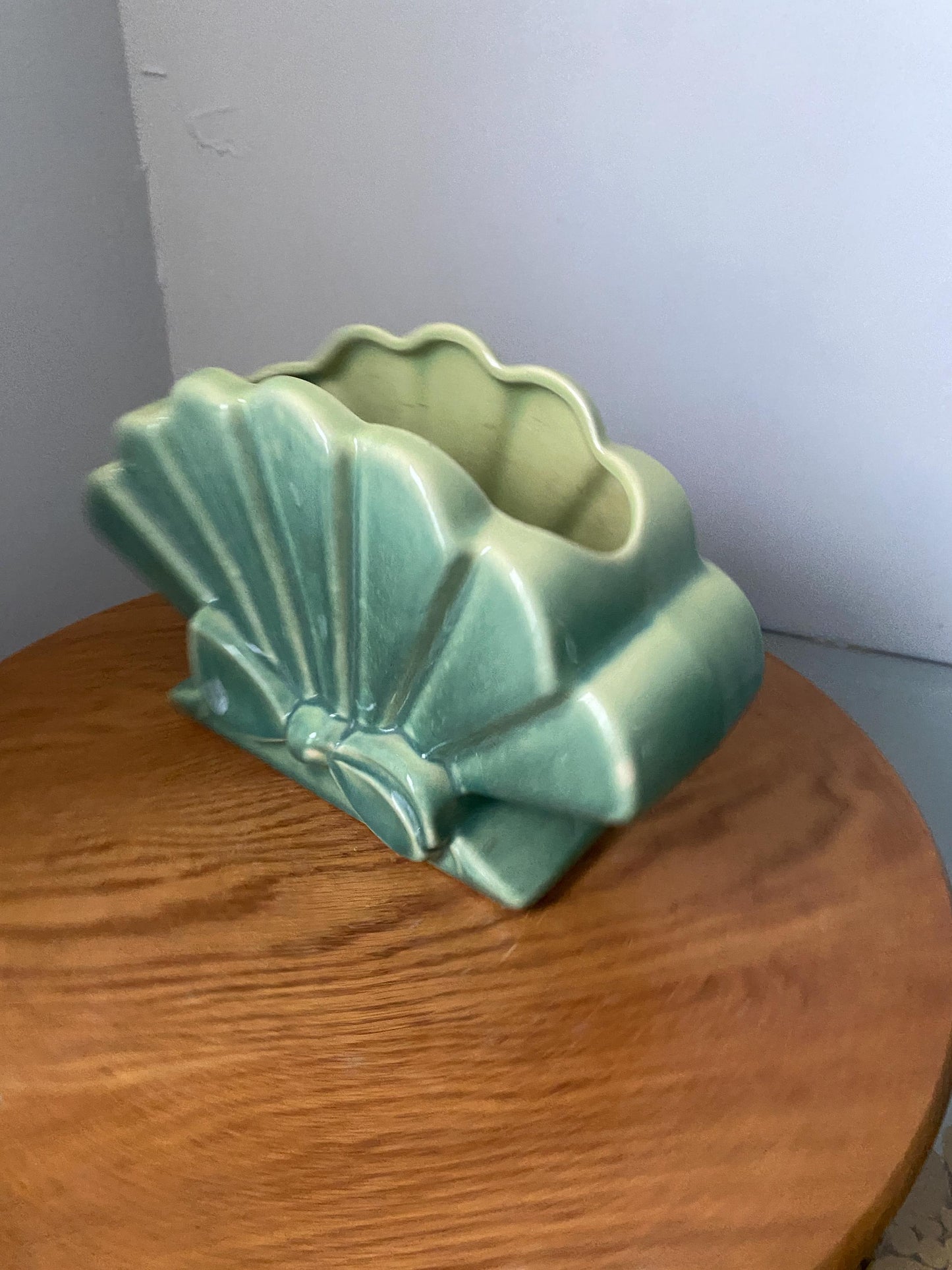 Vintage Beauceware Green Ceramic Vase Made in Canada 324