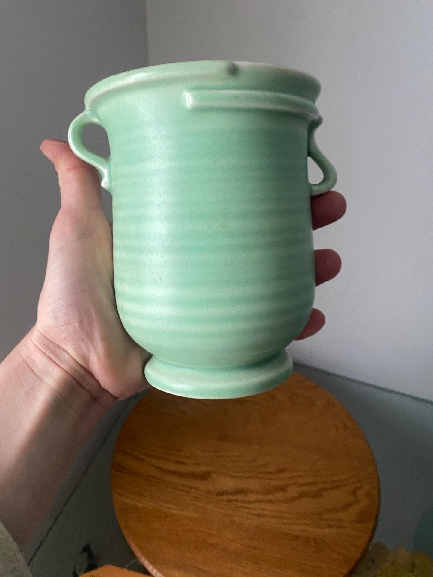 Vintage Apple Green Ceramic Wall Planter