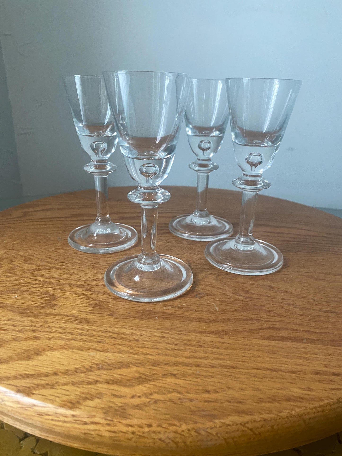 Vintage Set of 4 Short Hadeland Glassverk Norway Tangen Clear Glasses