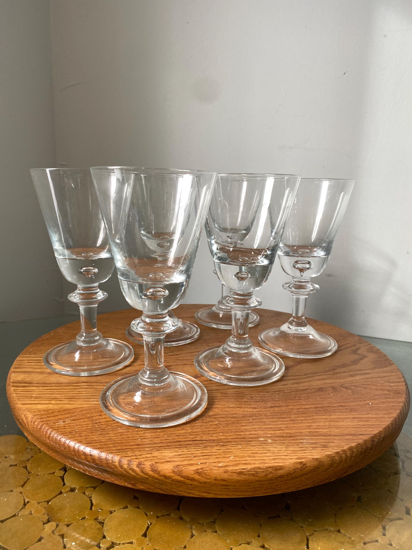 Vintage Set of 6 Hadeland Glassverk Norway Tangen Clear Glasses
