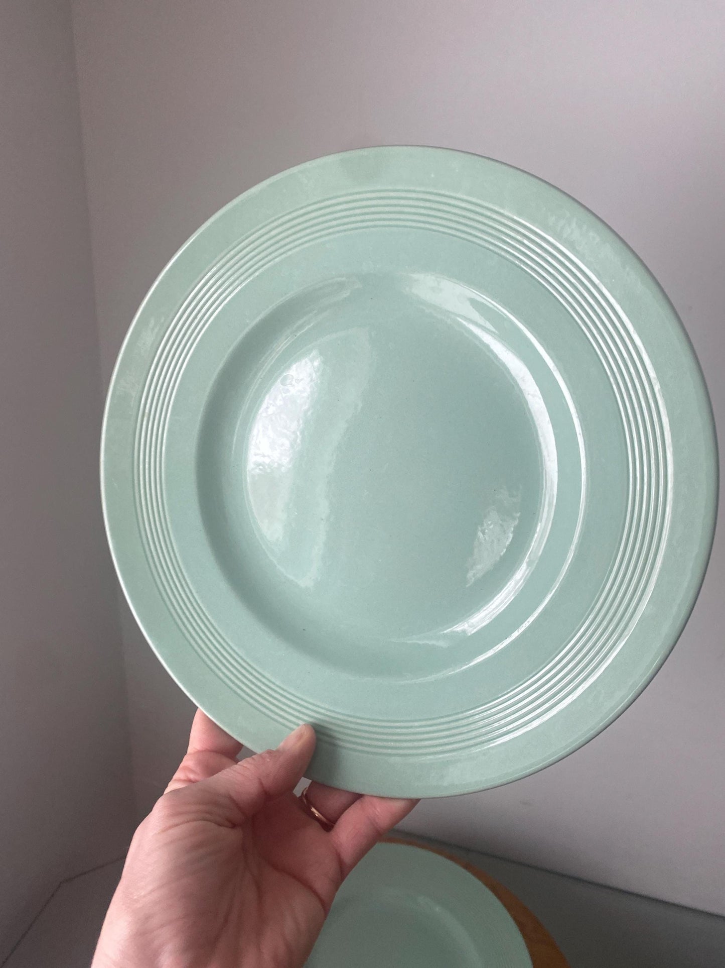 Vintage Set of 6 Woods Ware Beryl Dinner Plates Made in England