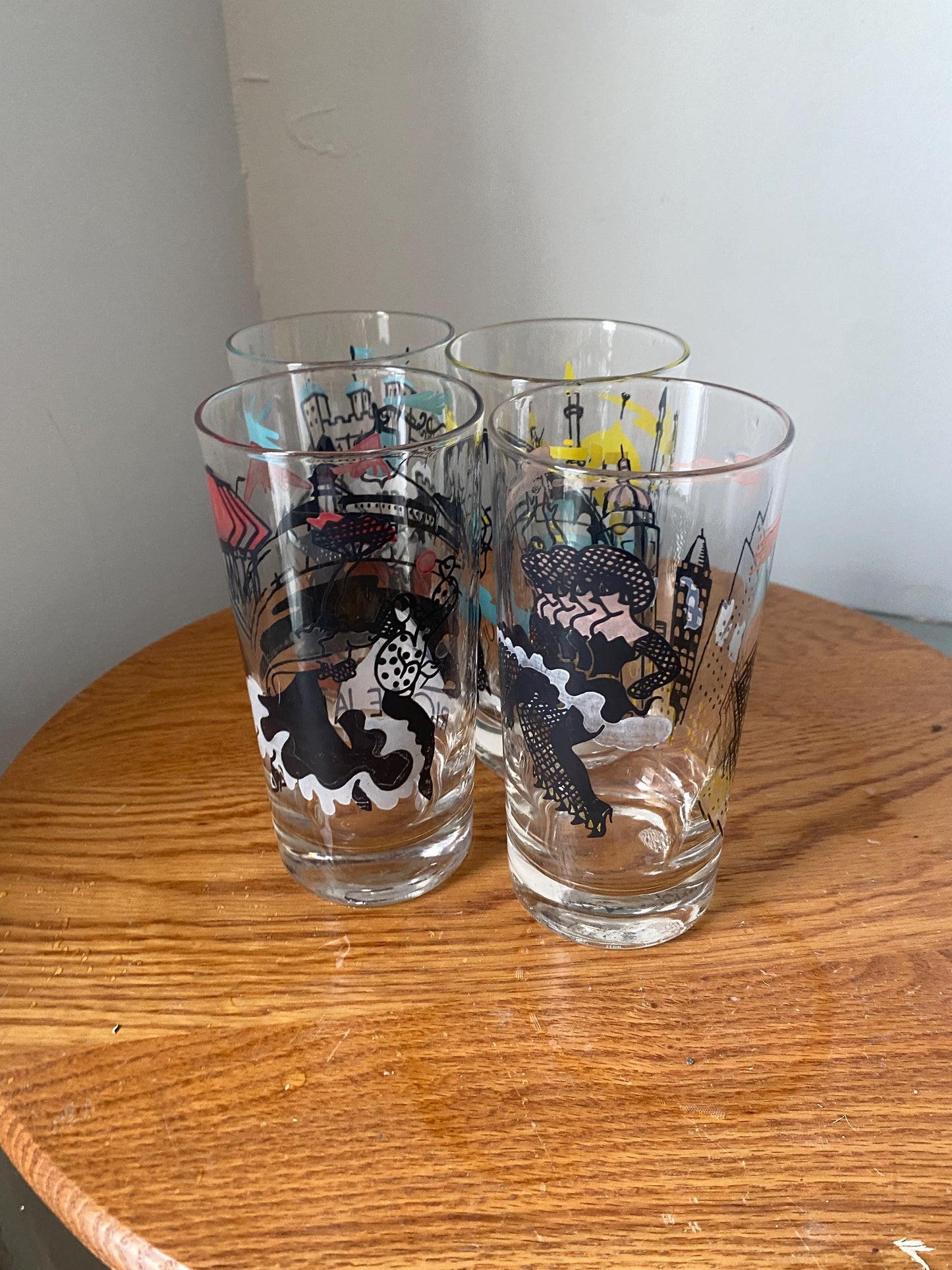 MCM Set of 4 Glass Tumblers with Capital Cities