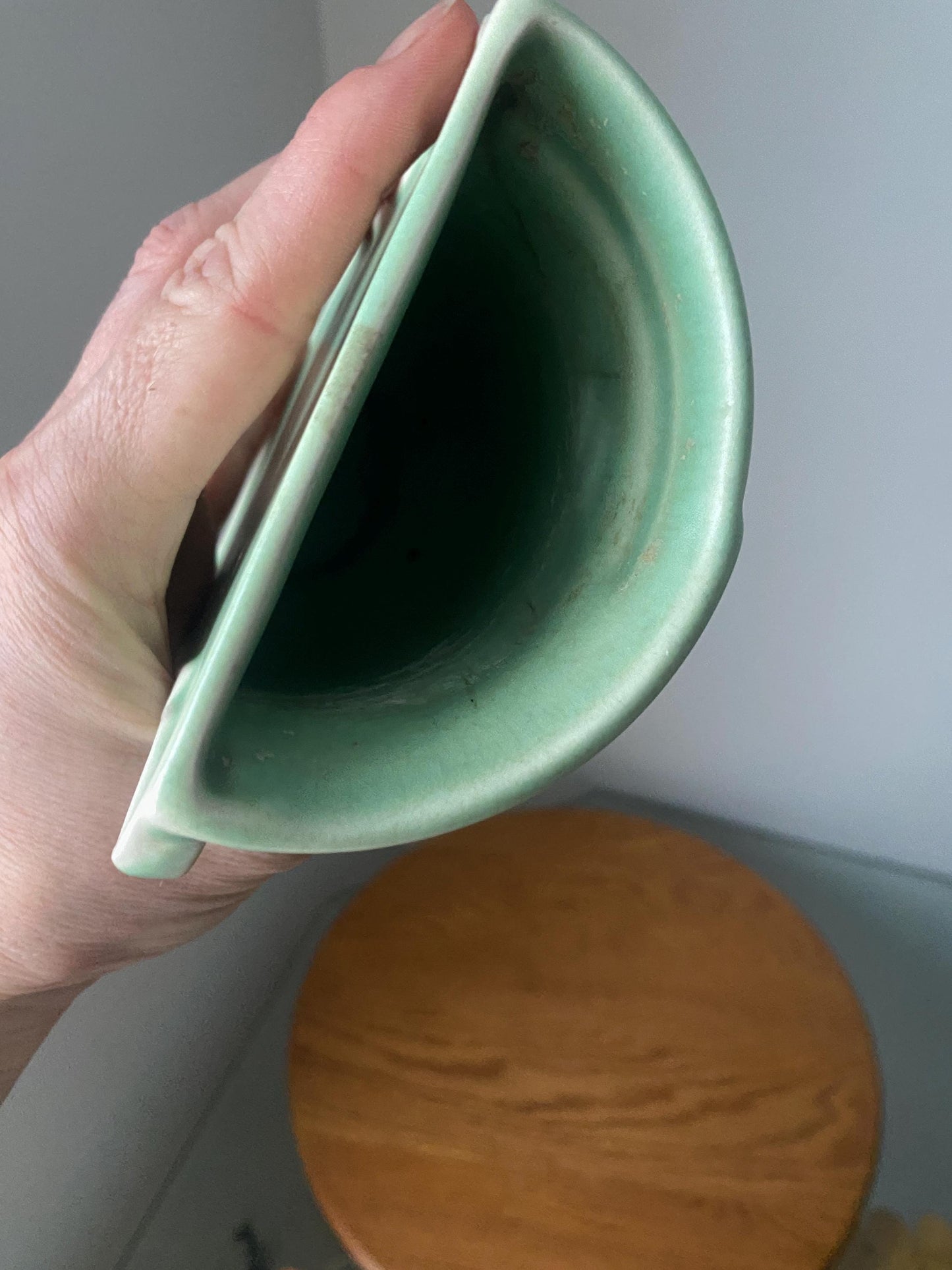 Vintage Apple Green Ceramic Wall Planter