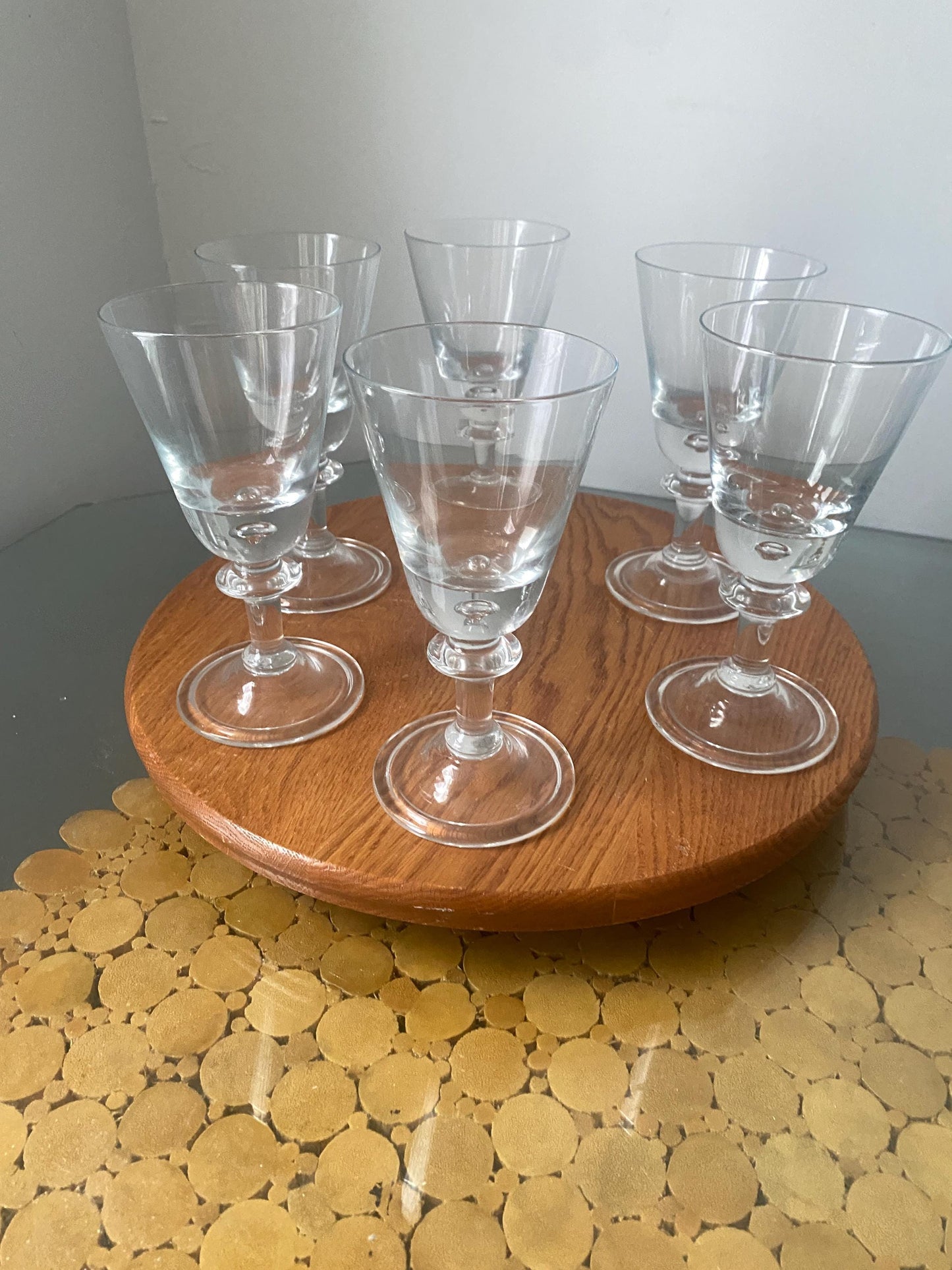 Vintage Set of 6 Hadeland Glassverk Norway Tangen Clear Glasses