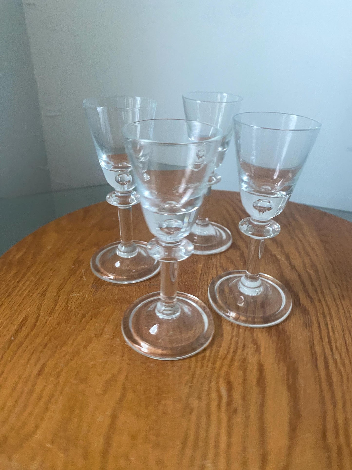 Vintage Set of 4 Short Hadeland Glassverk Norway Tangen Clear Glasses