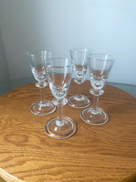 Vintage Set of 4 Short Hadeland Glassverk Norway Tangen Clear Glasses
