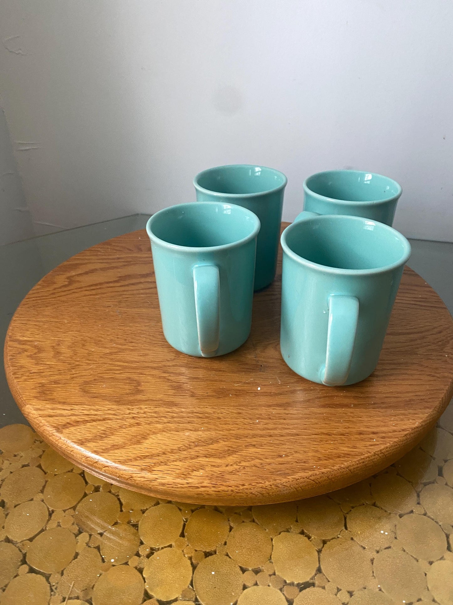 Set of 4 Retro Corning Ceramic Mint Mugs