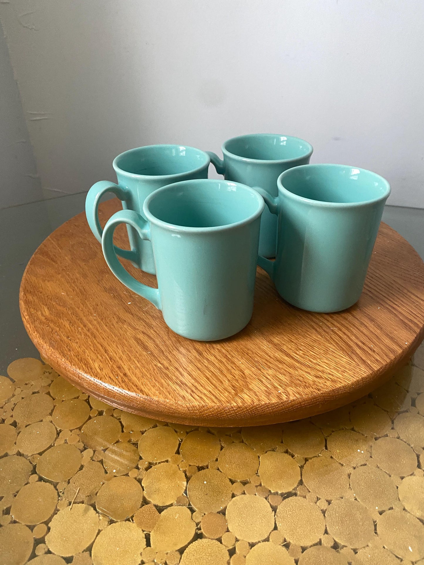 Set of 4 Retro Corning Ceramic Mint Mugs