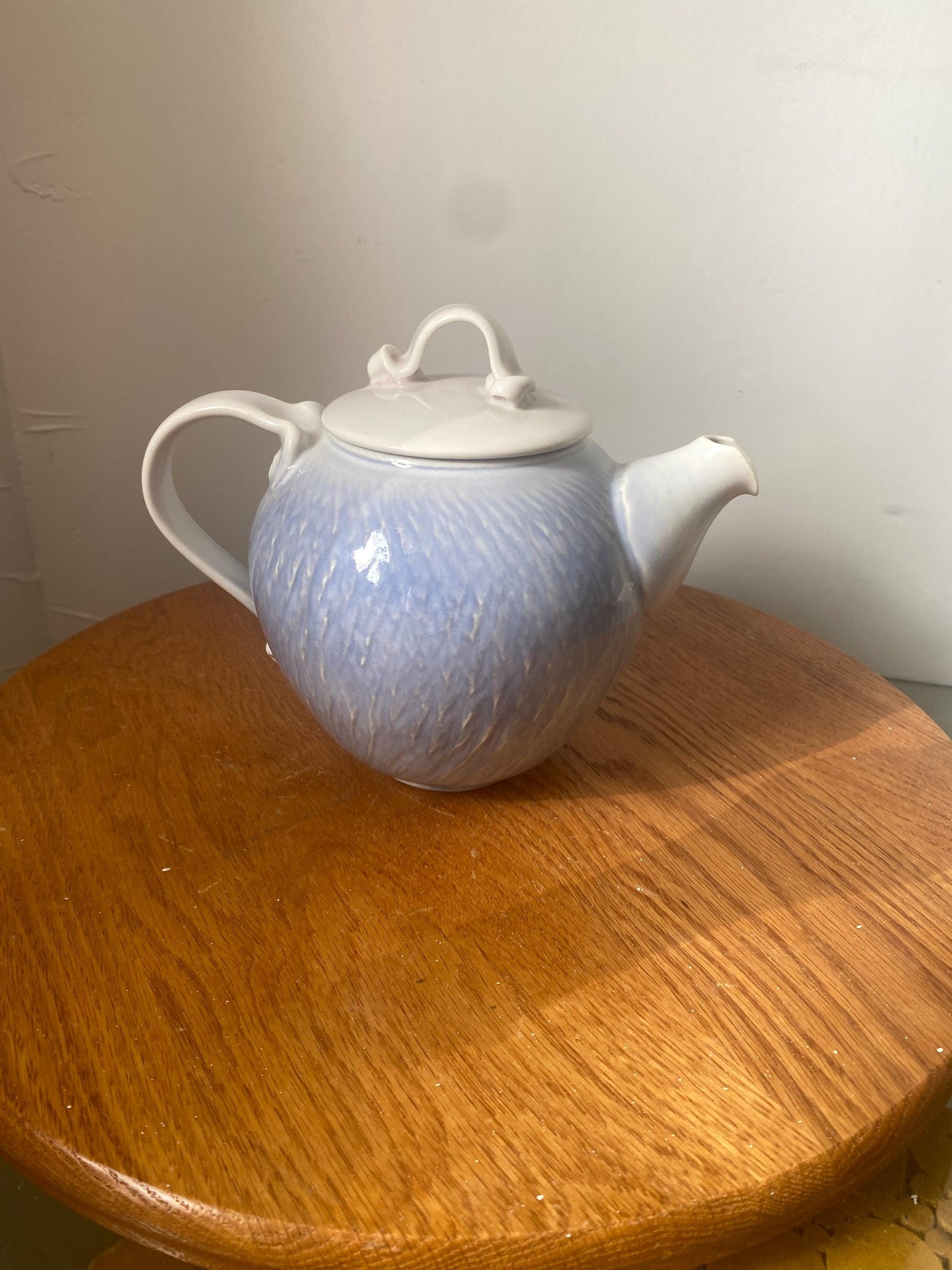 Handmade Glossy Light Blue Pottery Teapot