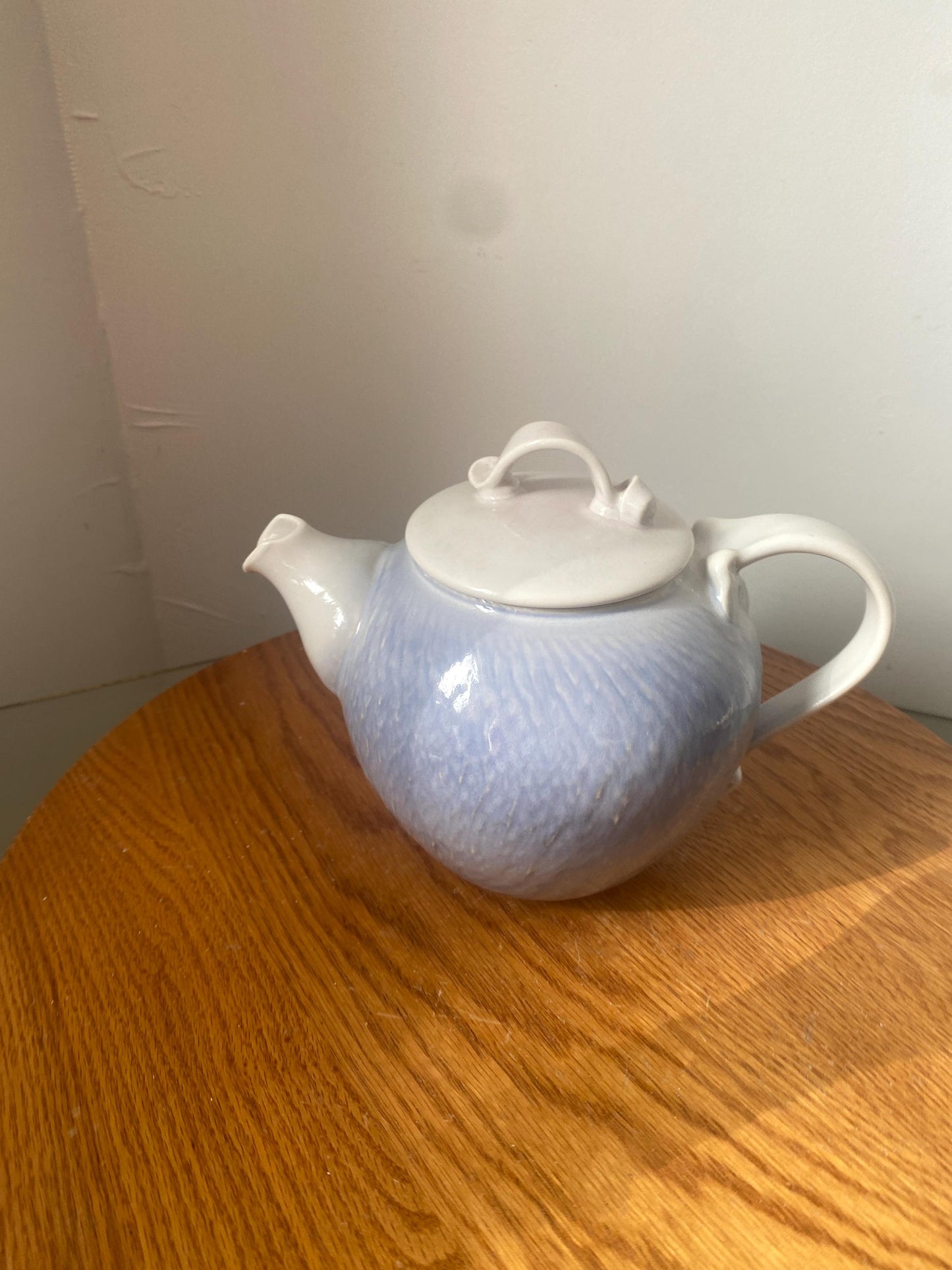 Handmade Glossy Light Blue Pottery Teapot