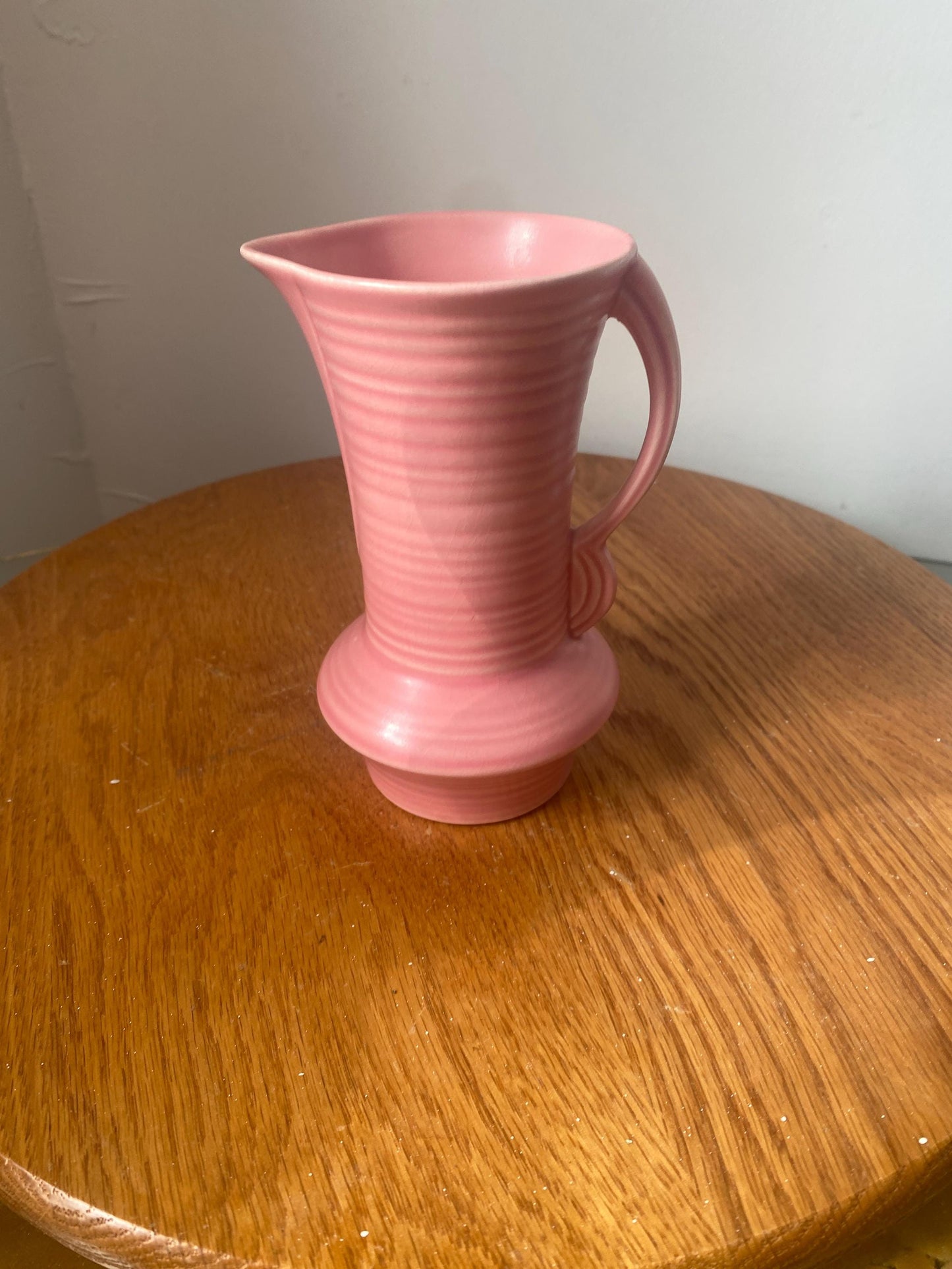 Vintage Small Pink Ceramic Pitcher with Handle