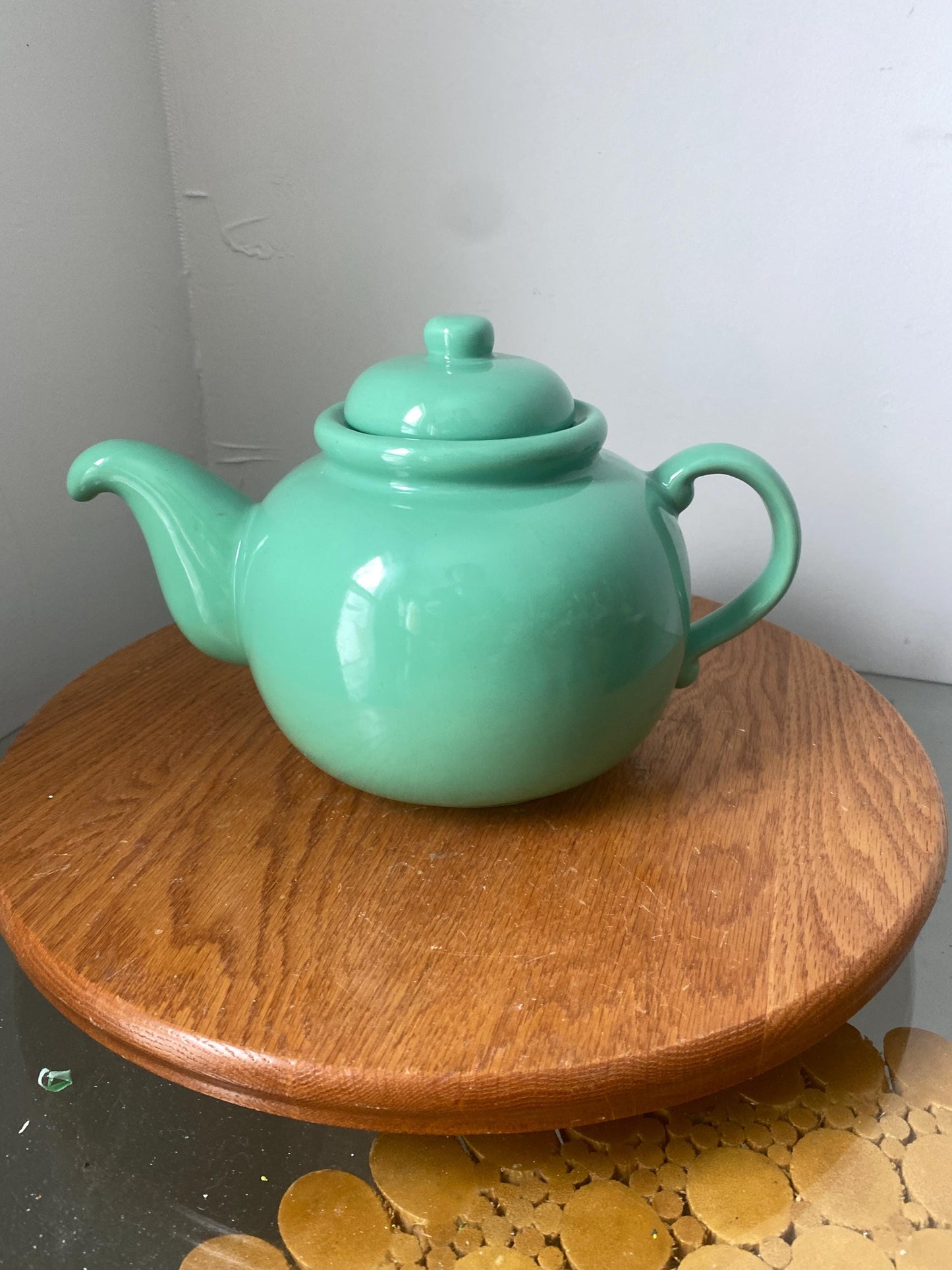 Vintage Seafoam Ceramic Teapot