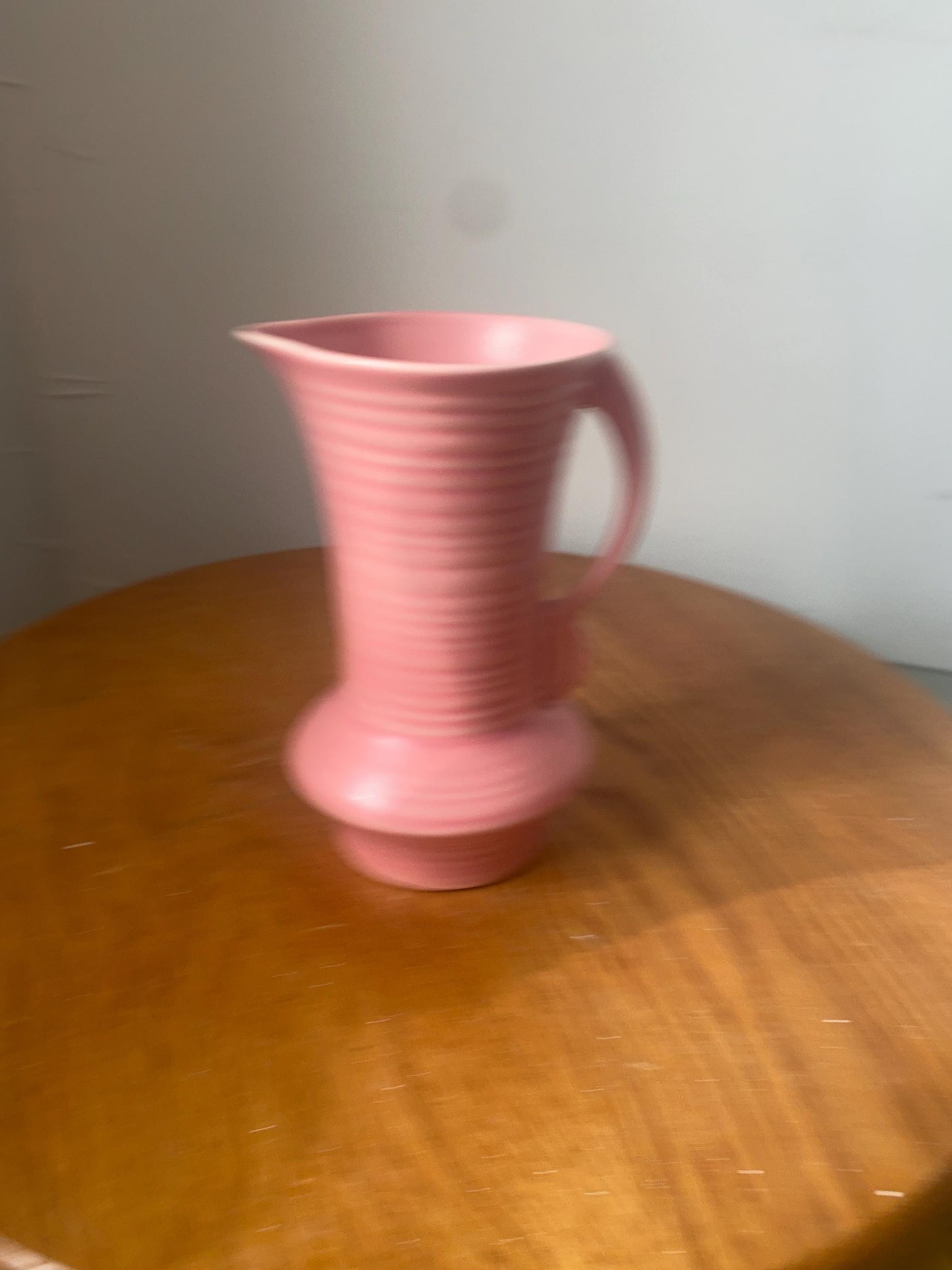 Vintage Small Pink Ceramic Pitcher with Handle