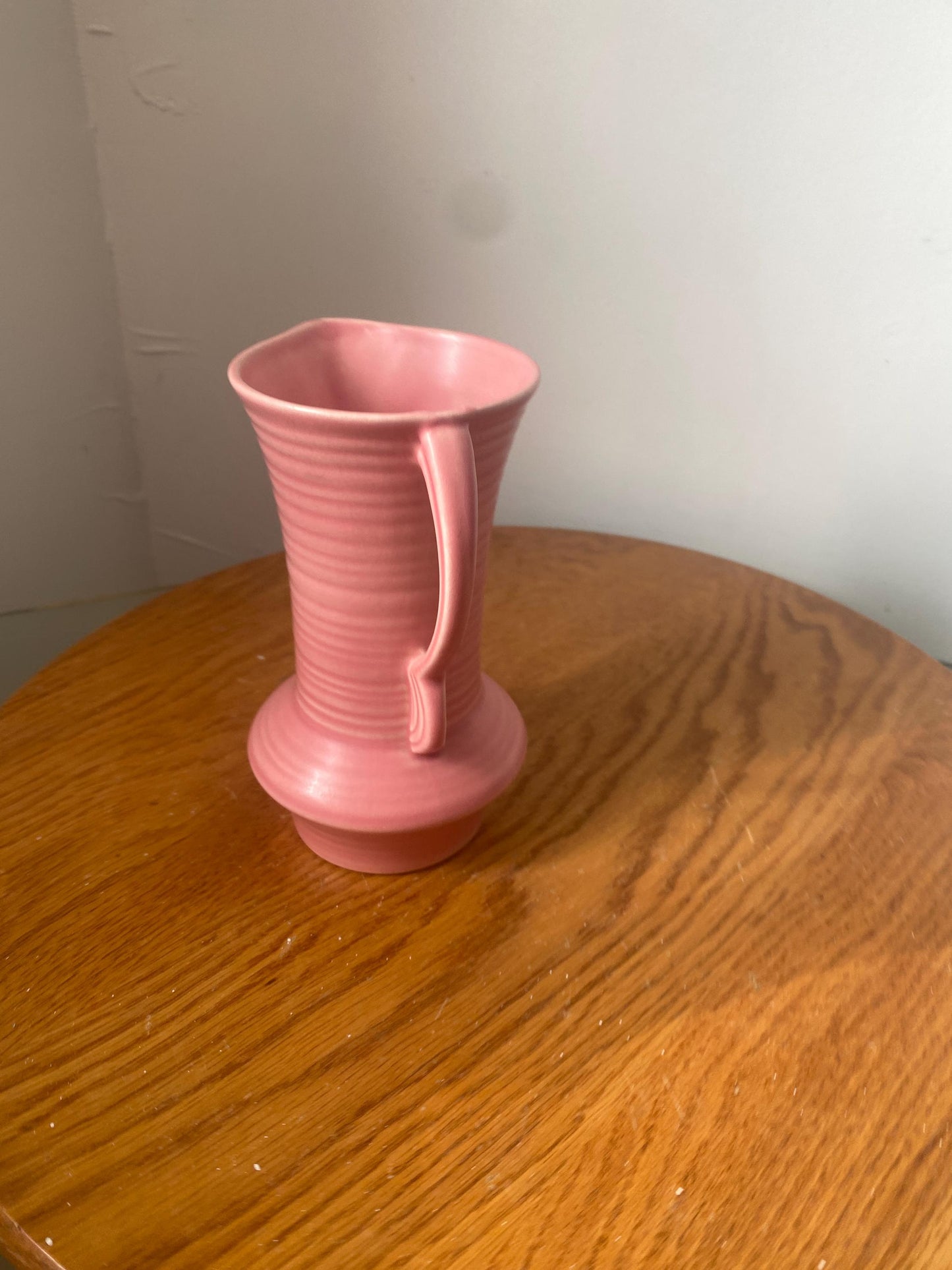 Vintage Small Pink Ceramic Pitcher with Handle