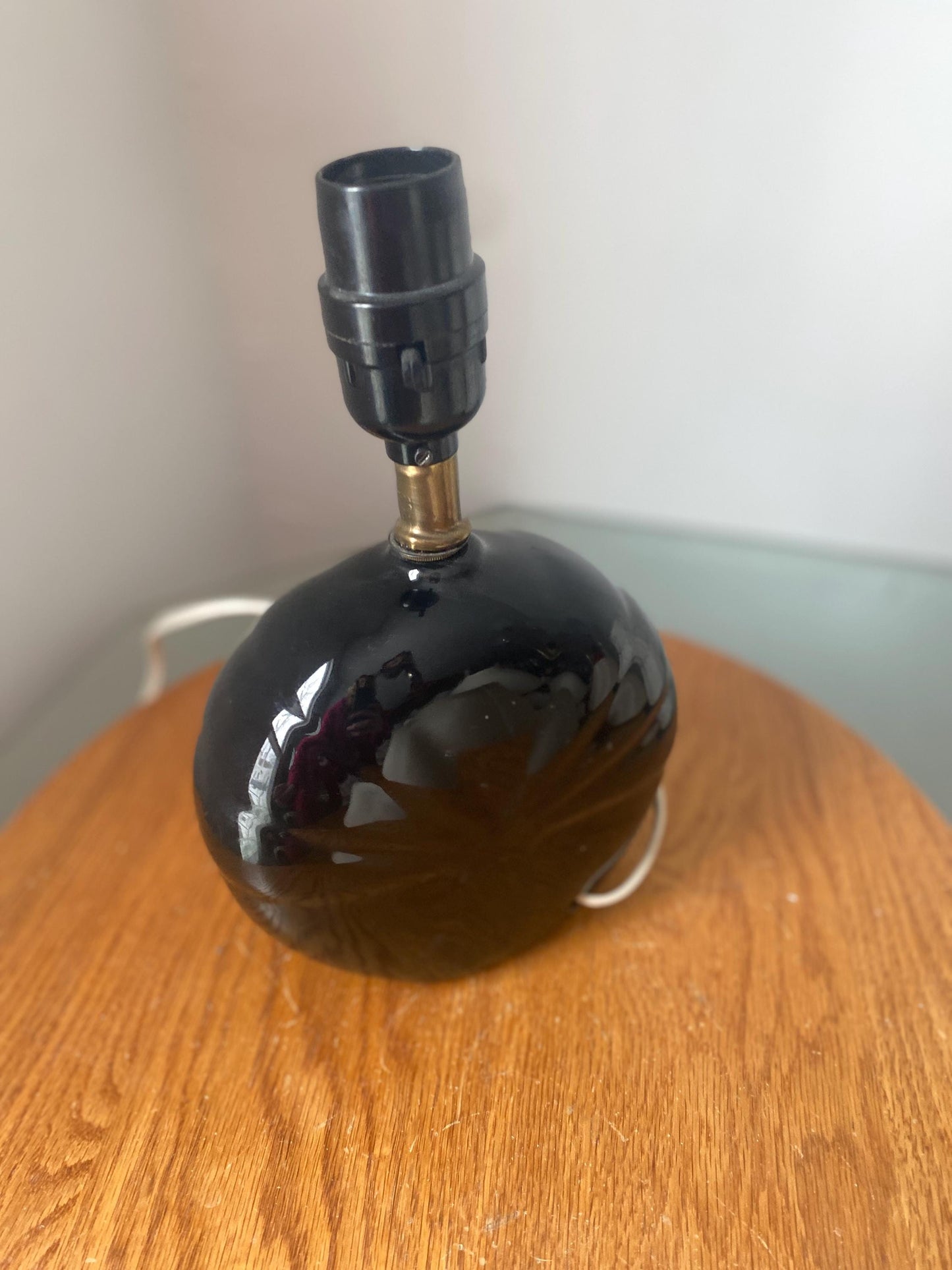 Small Retro Art Deco Inspired Black Ceramic Table Lamps No Shade